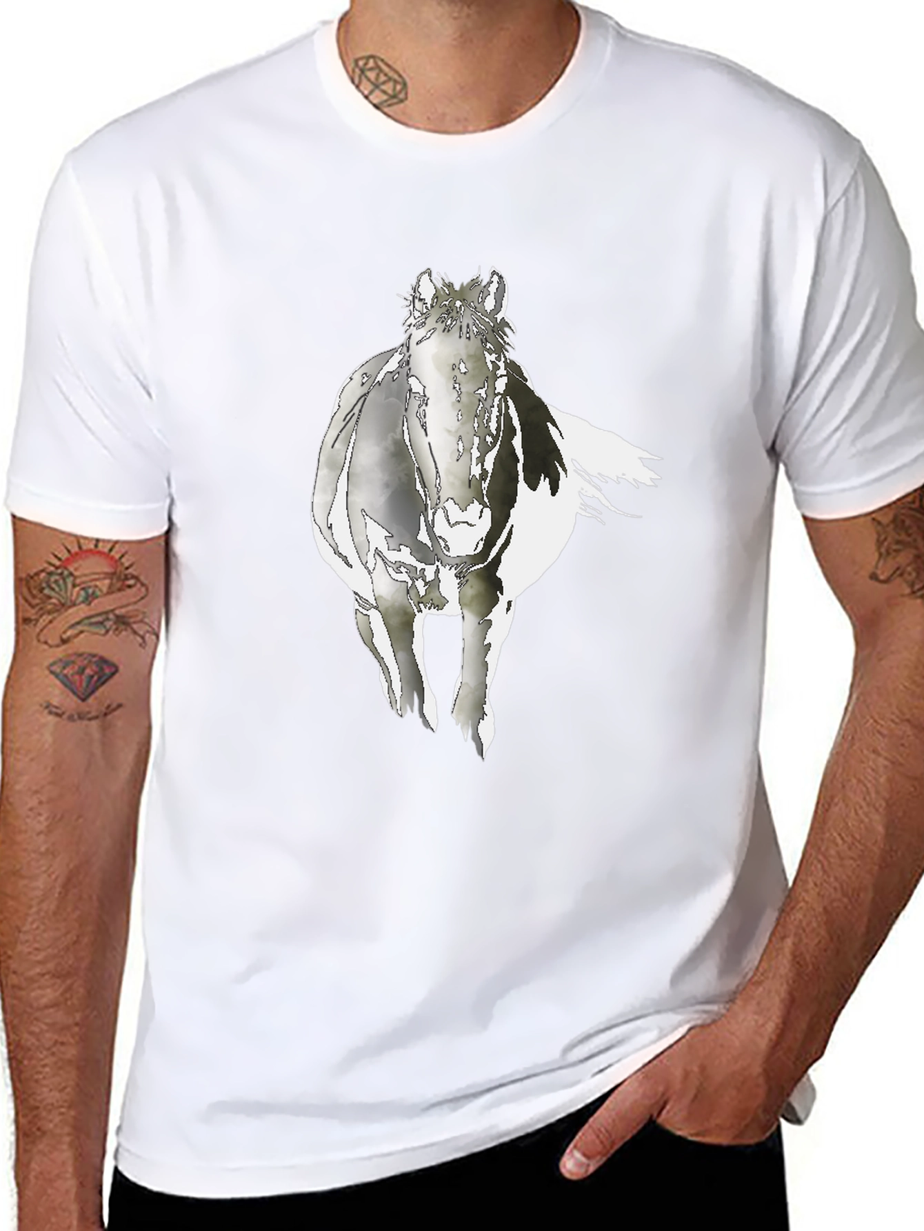 Horse Graphic Black T-Shirt - Equestrian Style