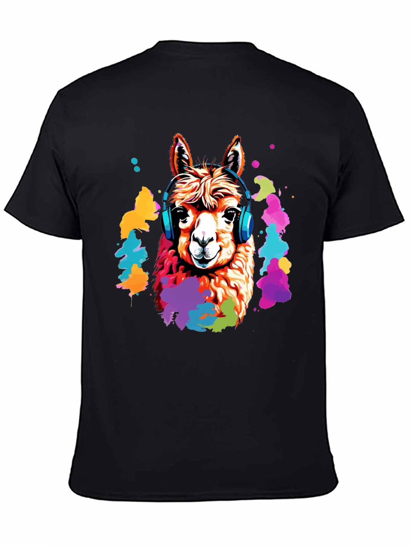 Llama Headphones Graphic T-Shirt - Cool Animal Tee