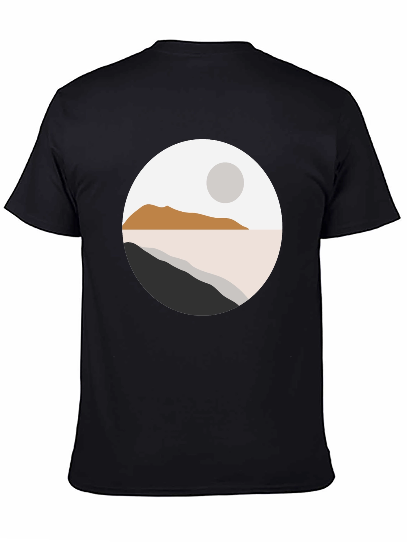 Minimalist Landscape Graphic T-Shirt - Black