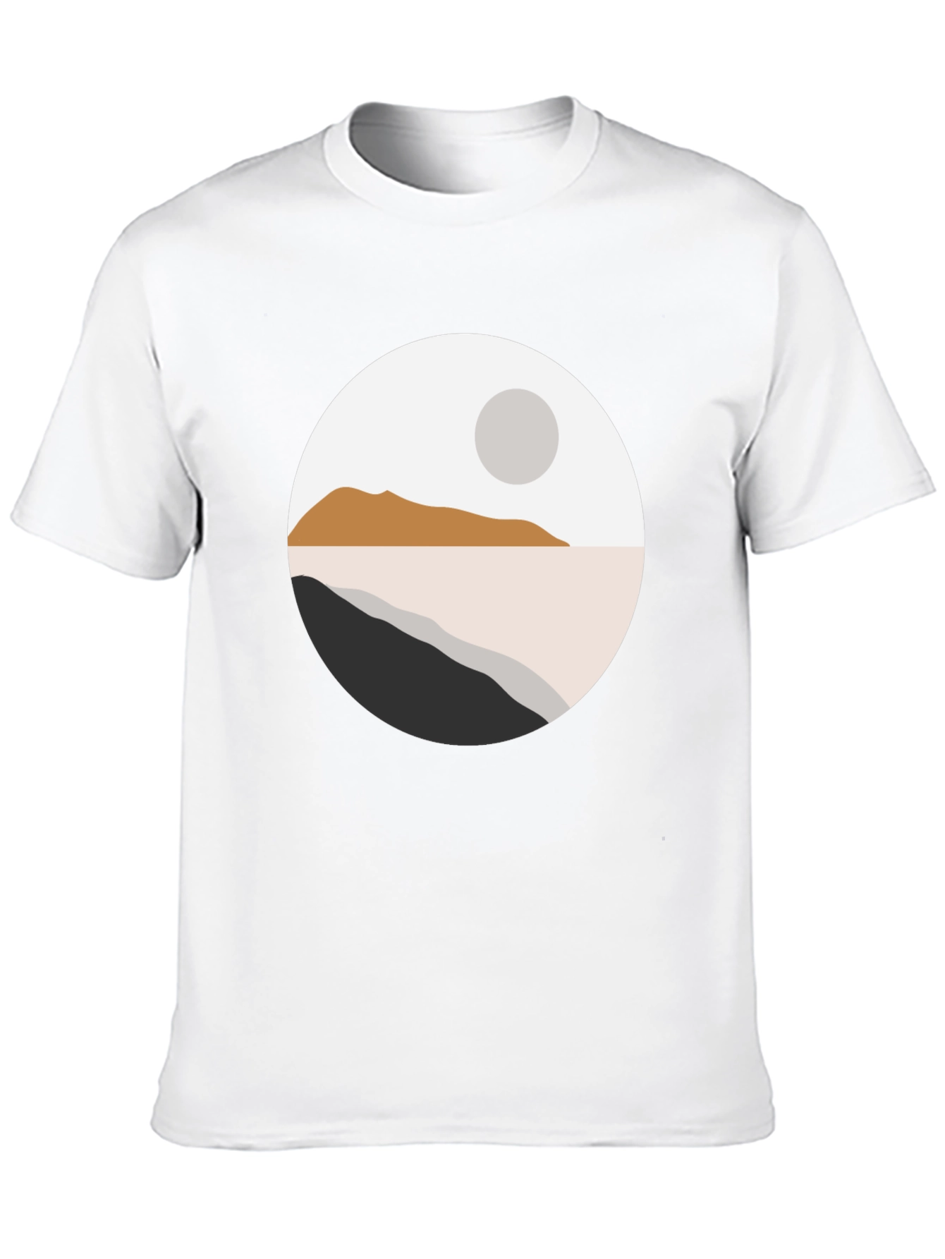 Minimalist Landscape Graphic T-Shirt - Black