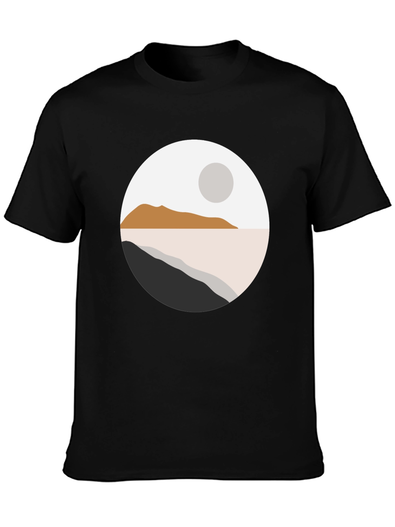 Minimalist Landscape Graphic T-Shirt - Black