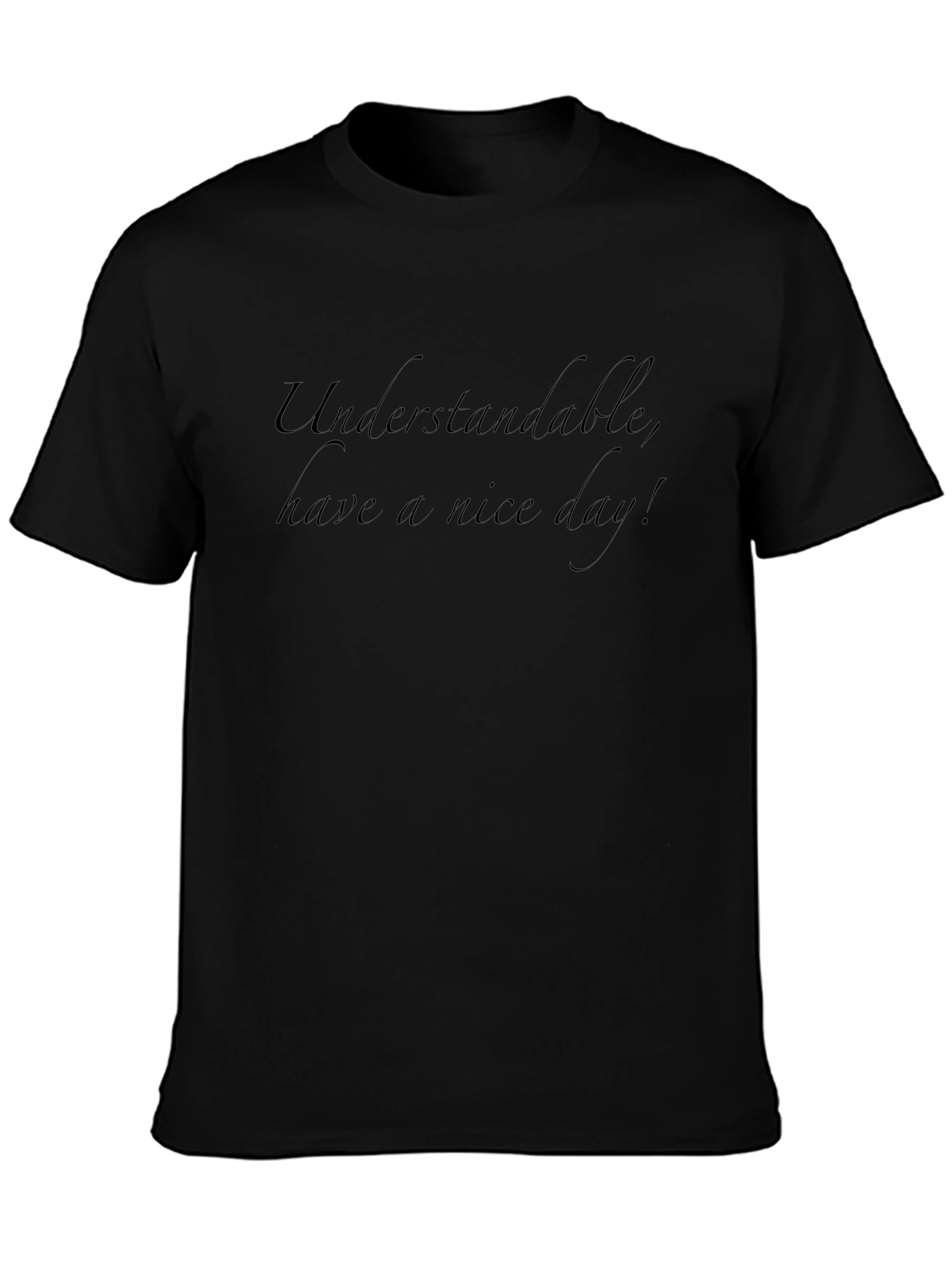 Understandable Have a Nice Day Black T-Shirt