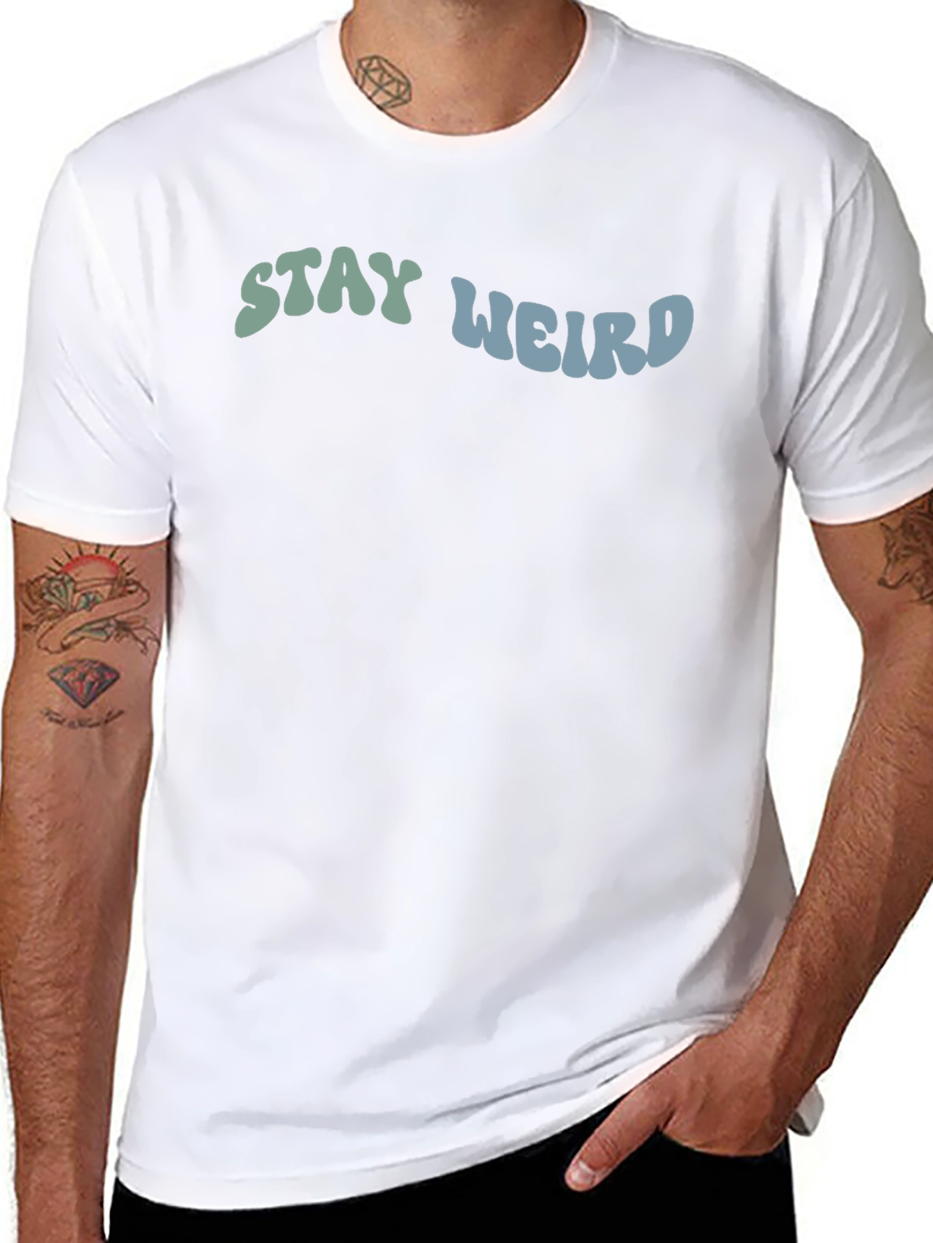 Stay Weird Graphic Tee - Black Cotton T-Shirt