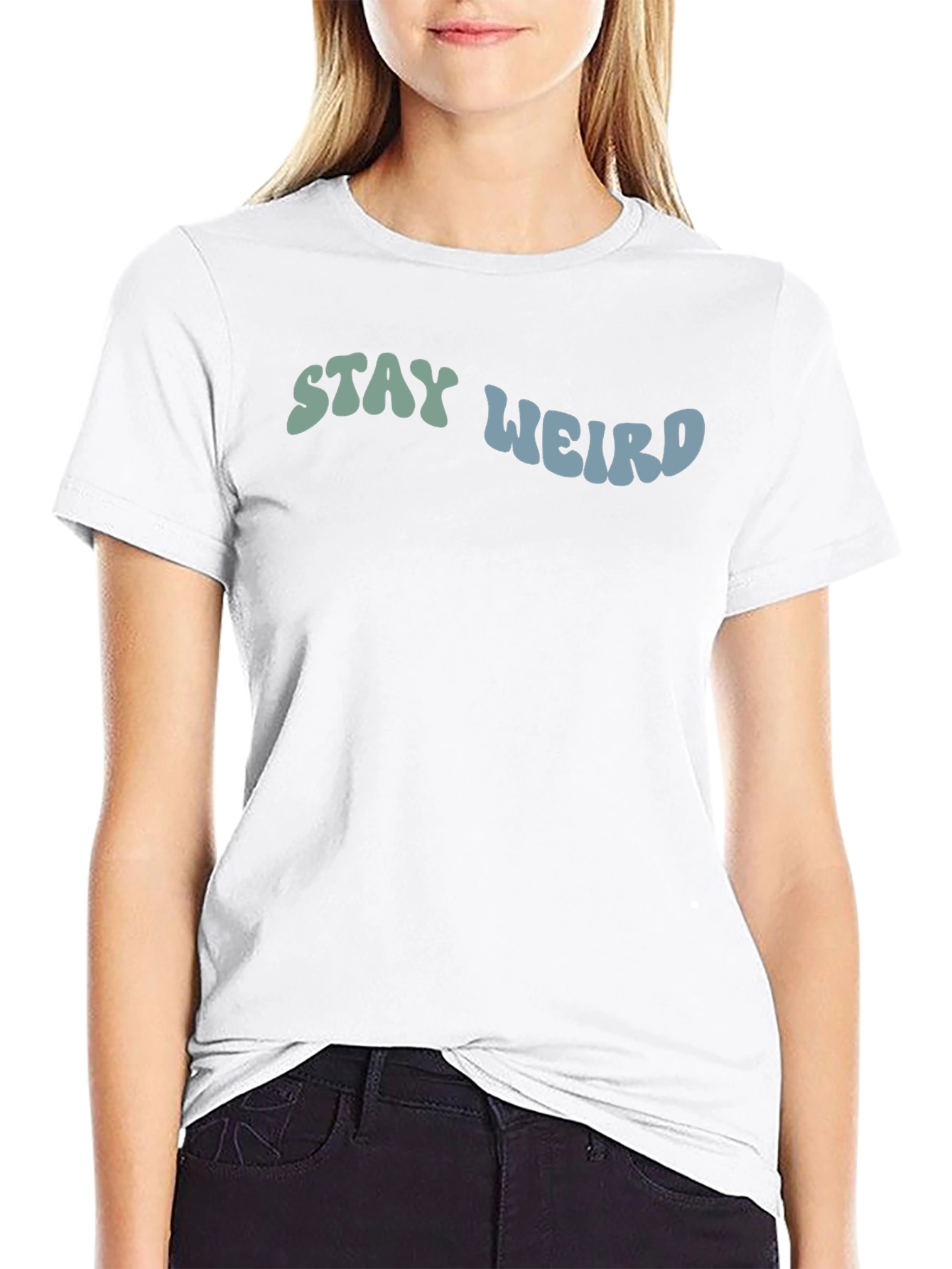 Stay Weird Graphic Tee - Black Cotton T-Shirt
