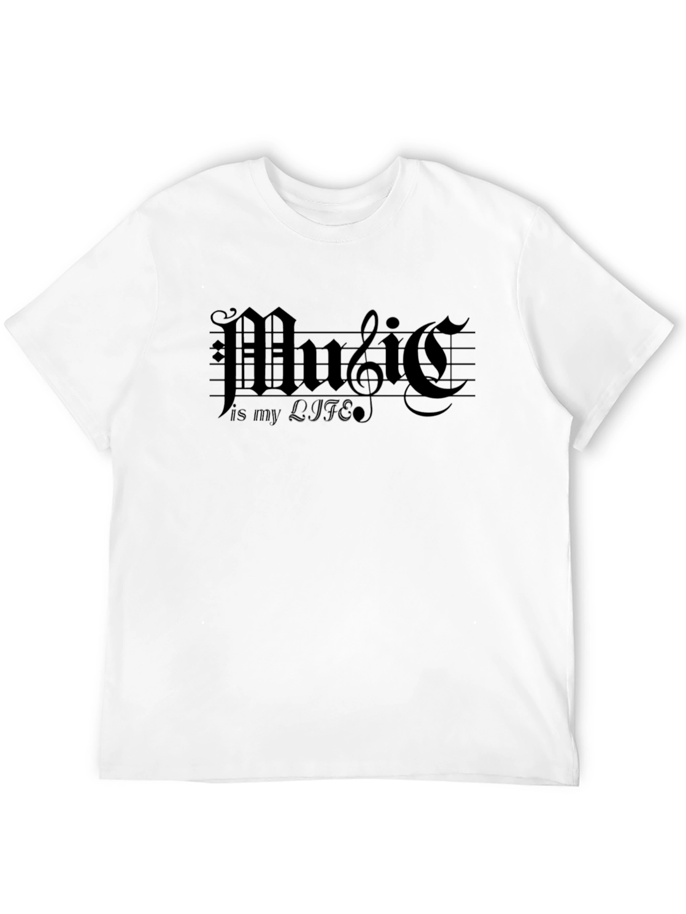 Music is My Life Black Graphic Tee