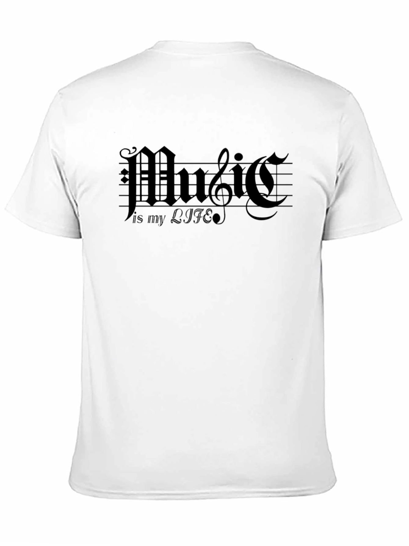 Music is My Life Black Graphic Tee
