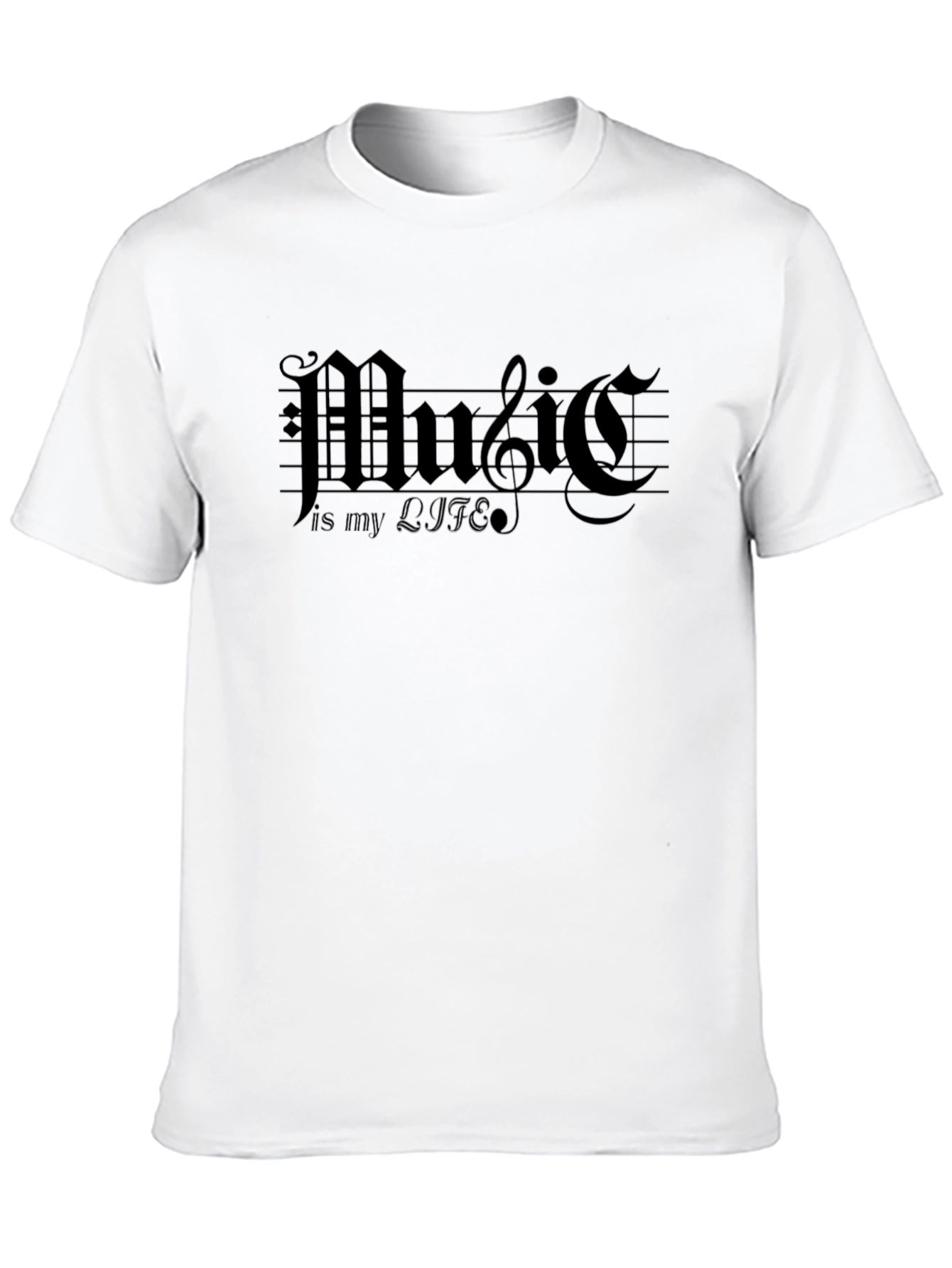 Music is My Life Black Graphic Tee