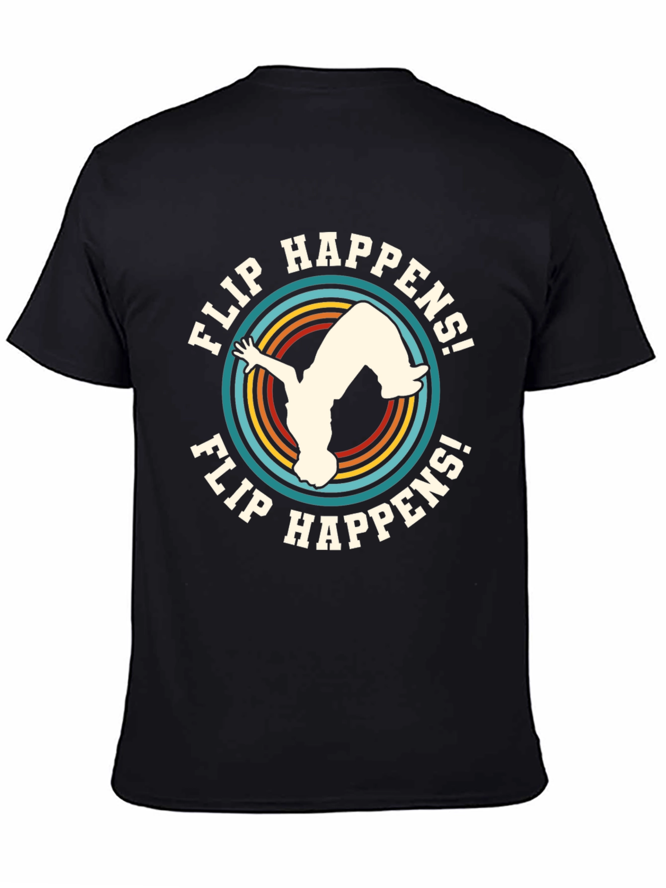 Flip Happens! Black Graphic Tee
