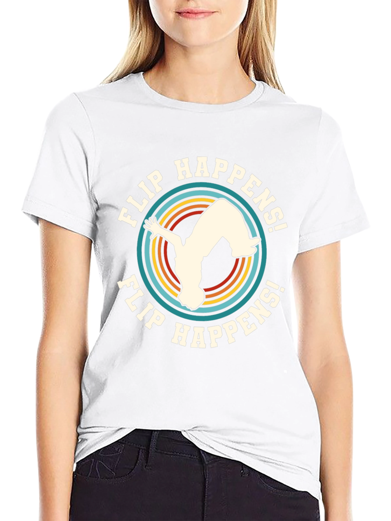 Flip Happens! Black Graphic Tee