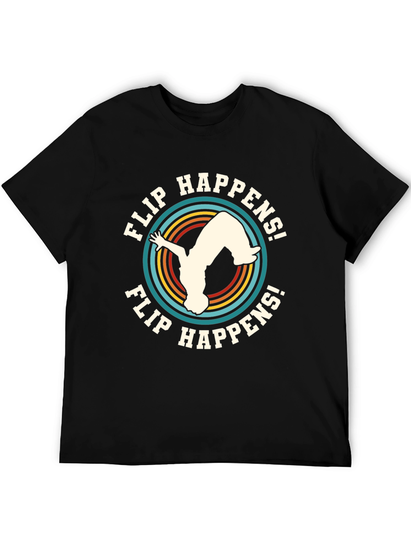 Flip Happens! Black Graphic Tee