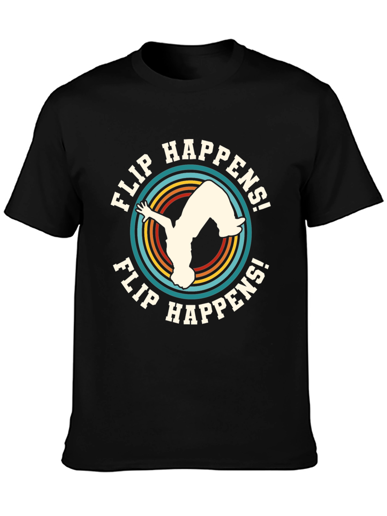 Flip Happens! Black Graphic Tee