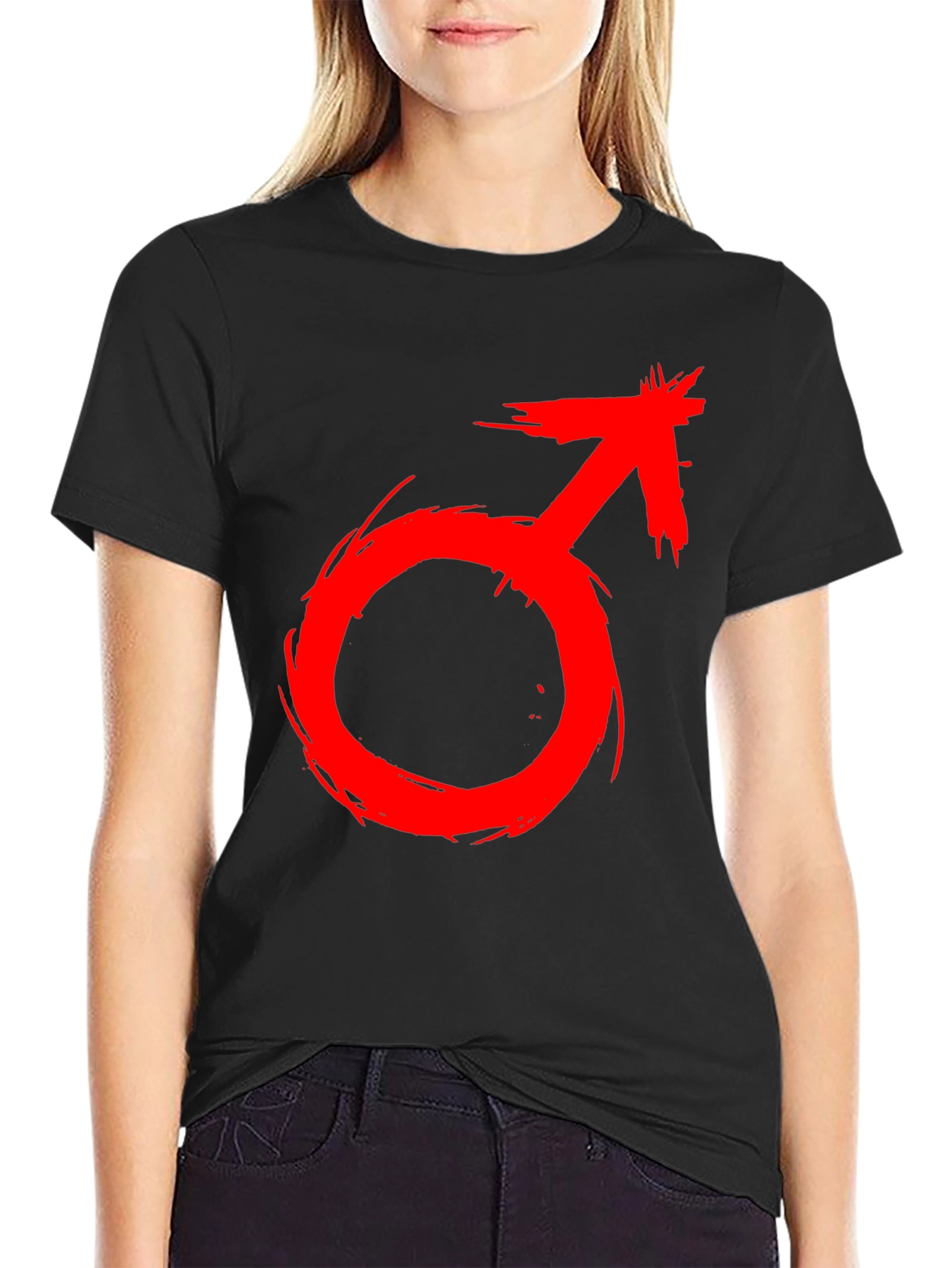 Red Male Symbol T-Shirt - Bold Graphic Tee