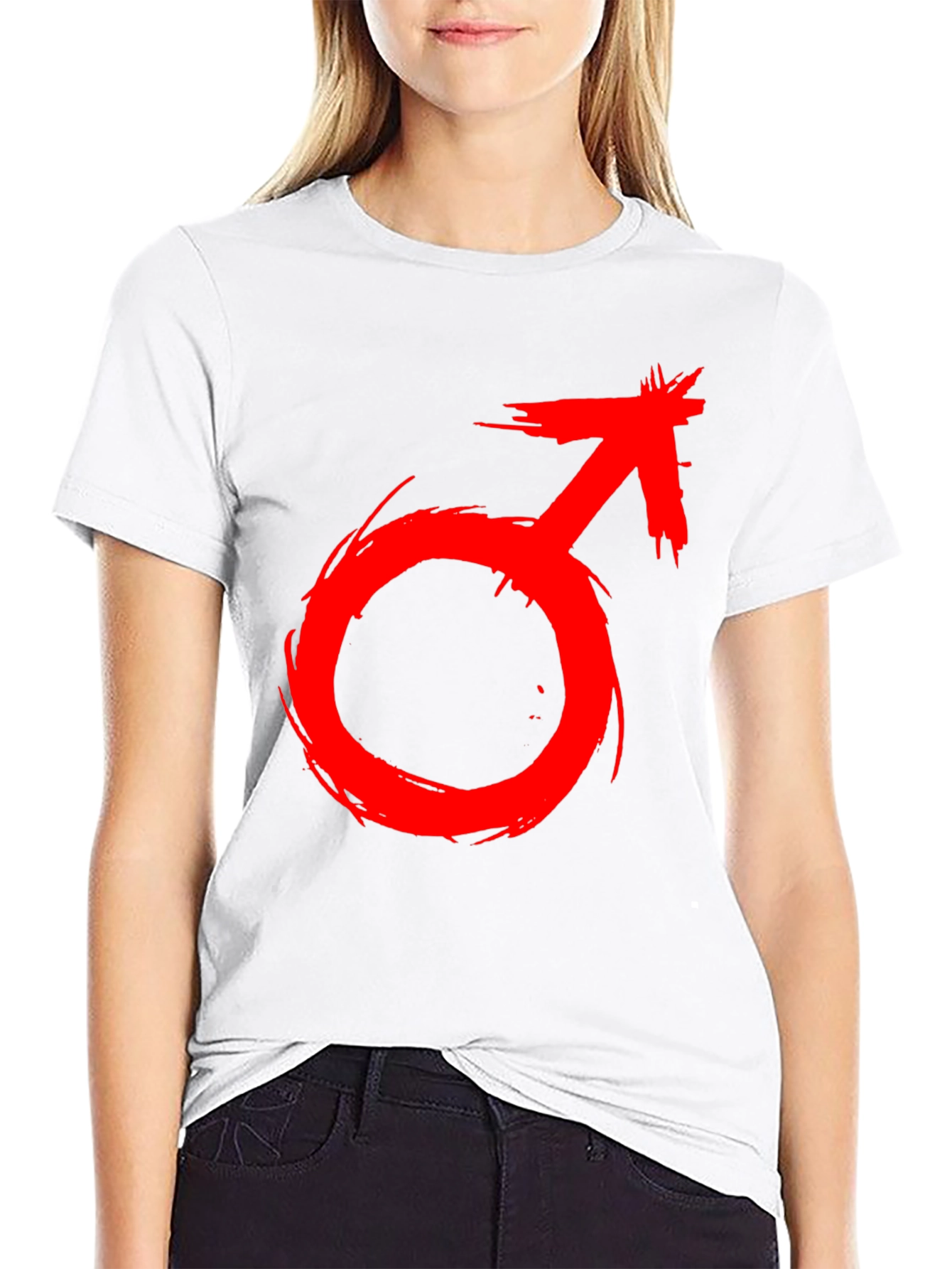 Red Male Symbol T-Shirt - Bold Graphic Tee