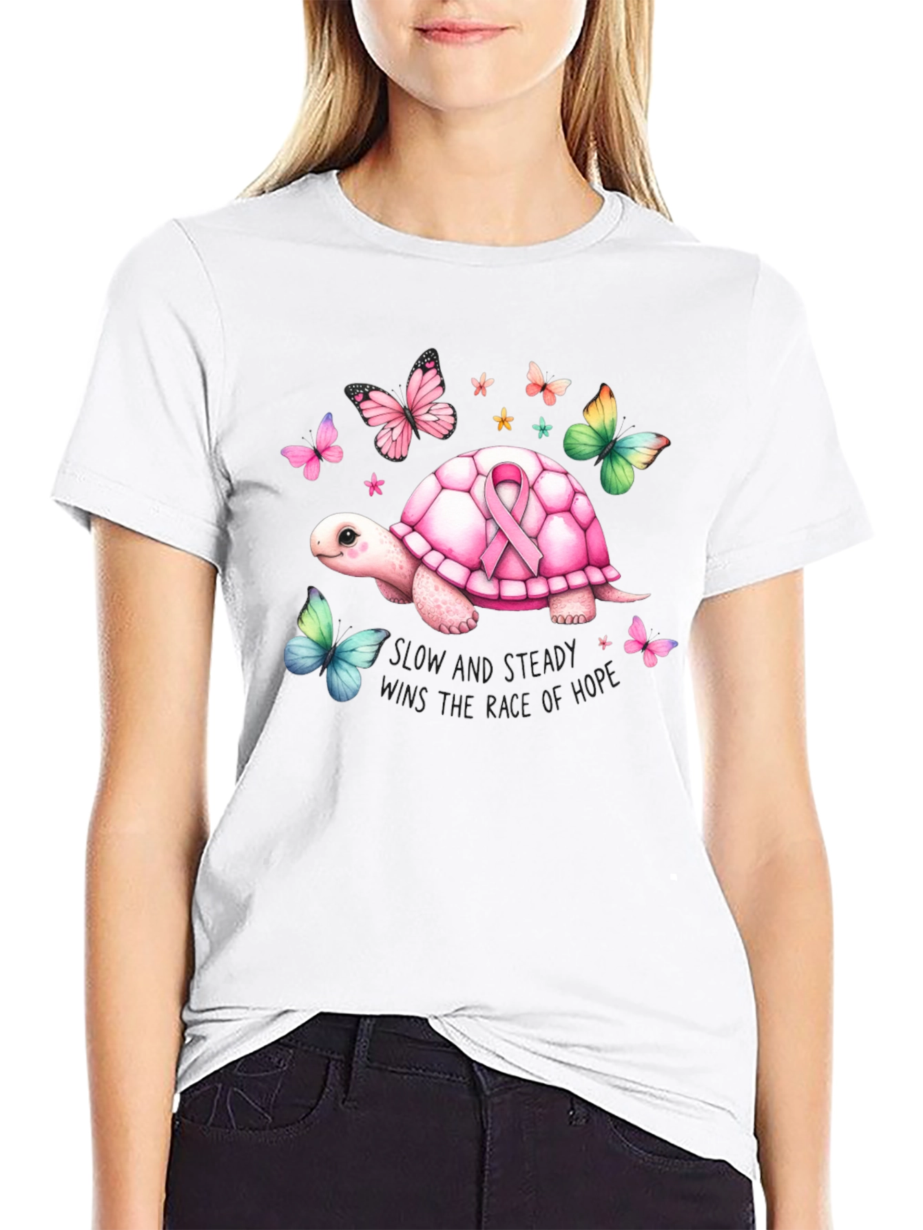 Turtle Cancer Awareness Ribbon T-Shirt