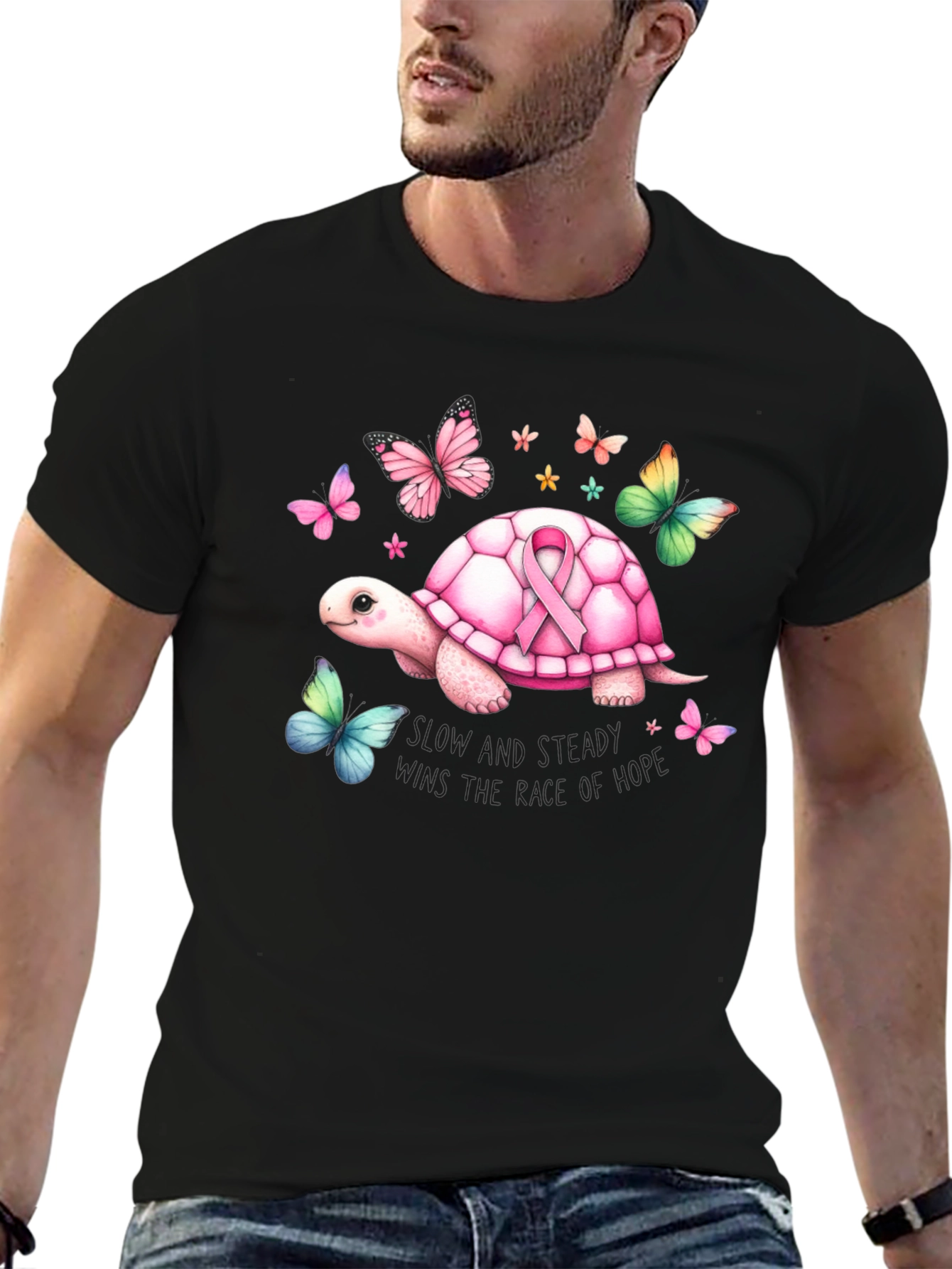 Turtle Cancer Awareness Ribbon T-Shirt