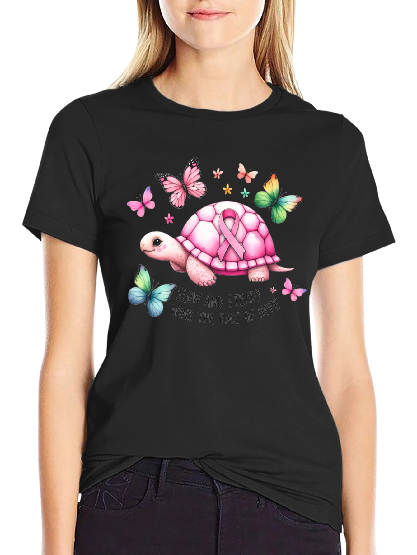 Turtle Cancer Awareness Ribbon T-Shirt