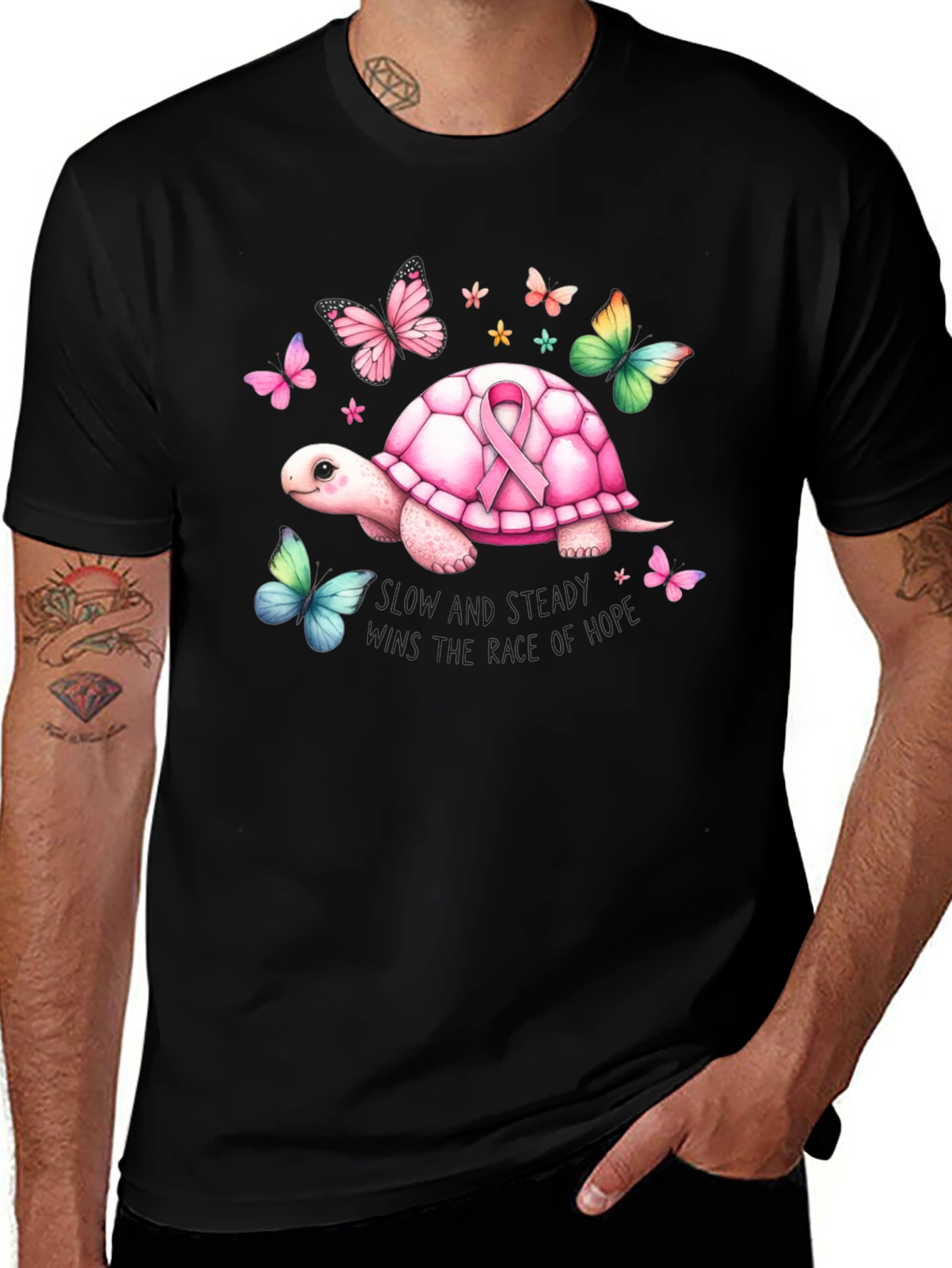 Turtle Cancer Awareness Ribbon T-Shirt