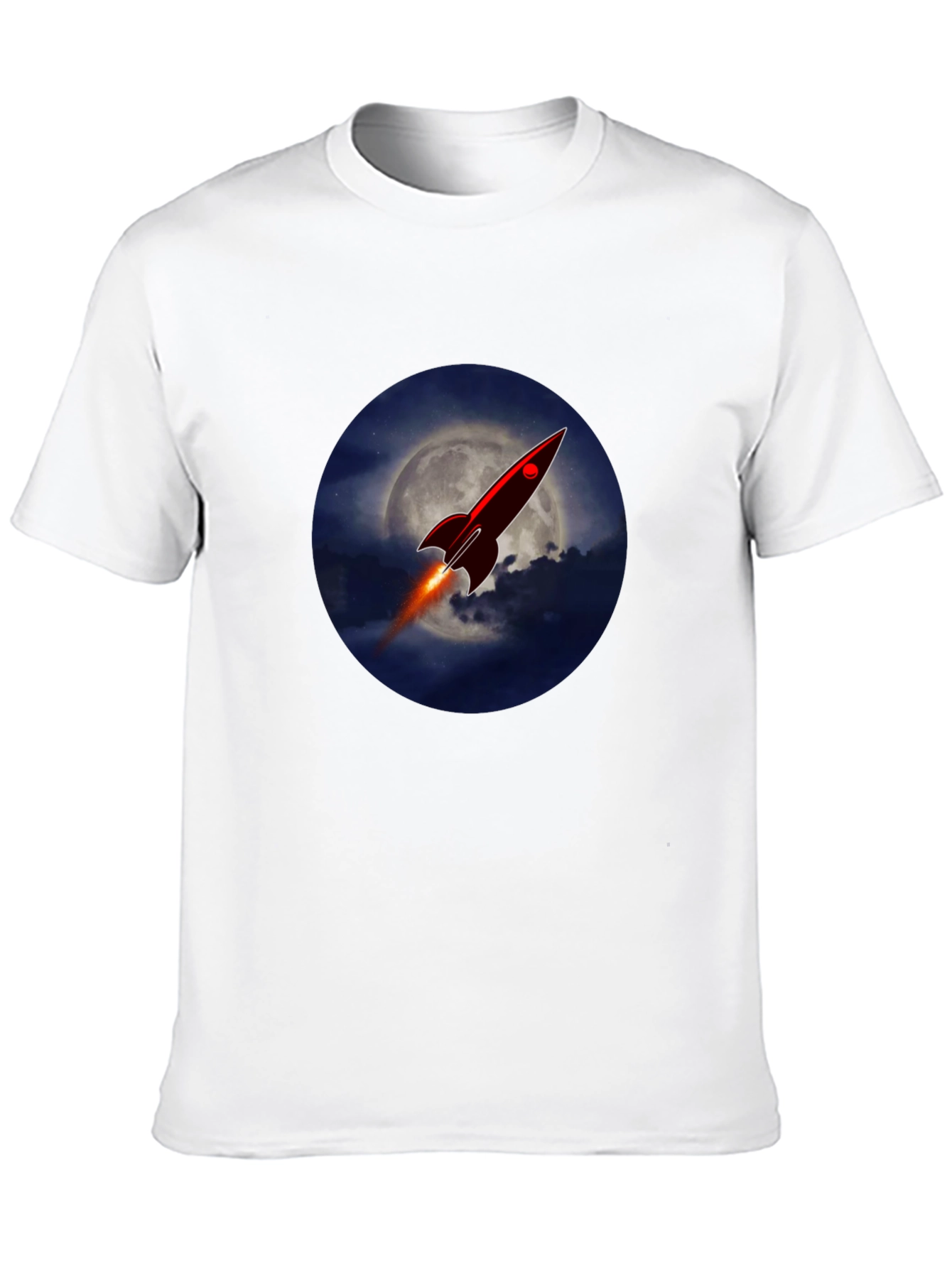 Rocket to the Moon Graphic T-Shirt - Black