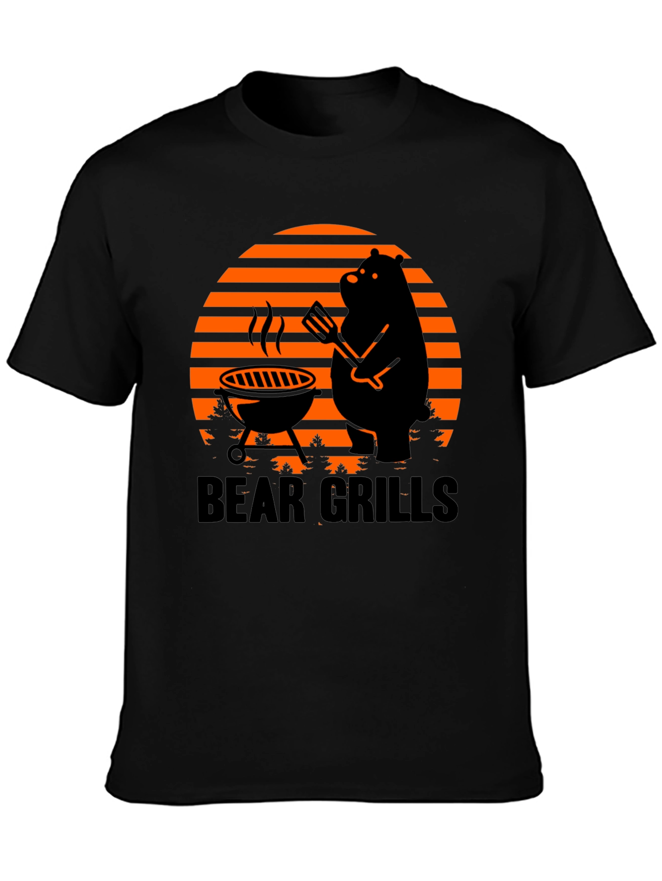 Bear Grills BBQ T-Shirt - Novelty Funny Grilling Tee
