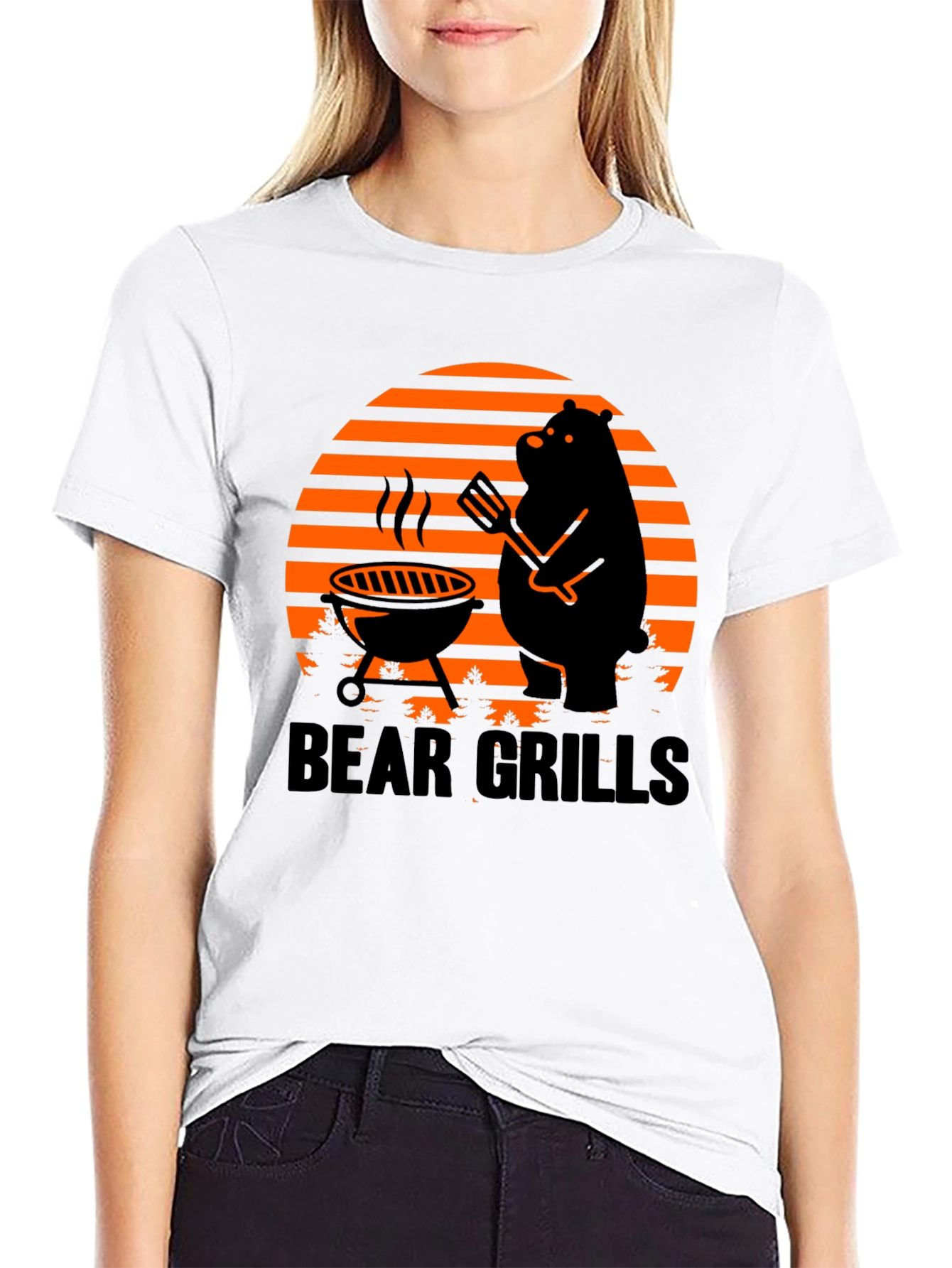 Bear Grills BBQ T-Shirt - Novelty Funny Grilling Tee