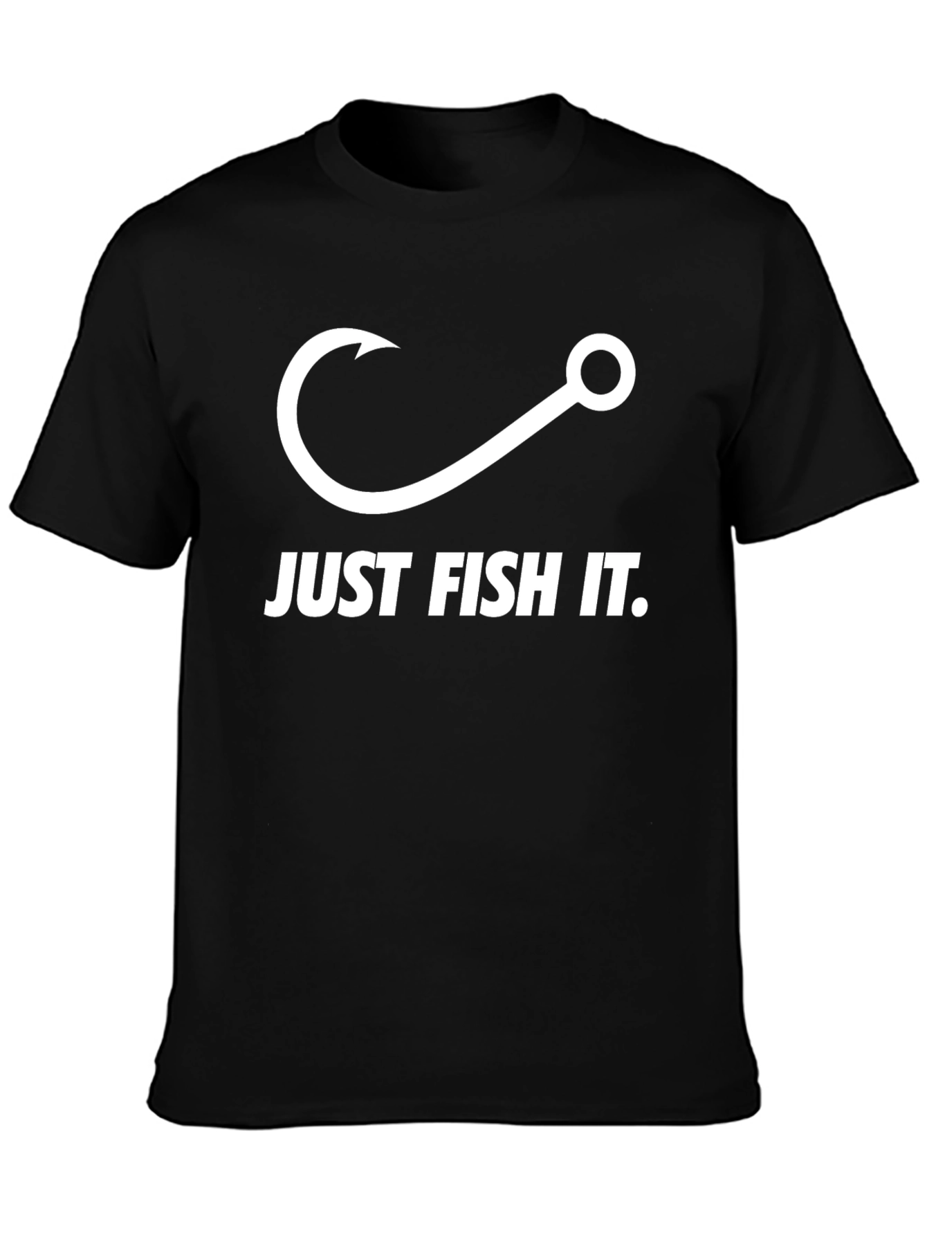 Just Fish It T-Shirt - Black Cotton Tee