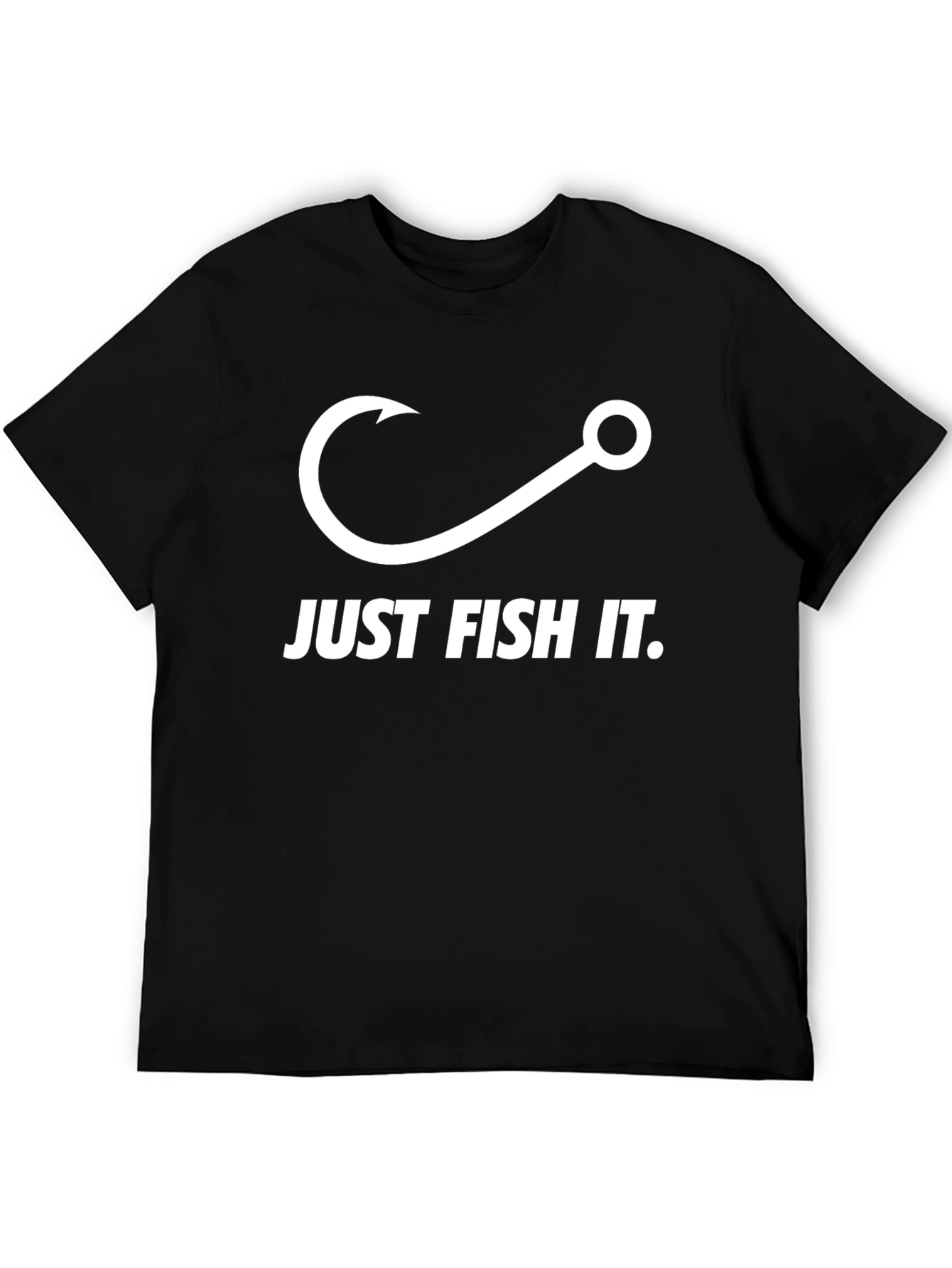 Just Fish It T-Shirt - Black Cotton Tee