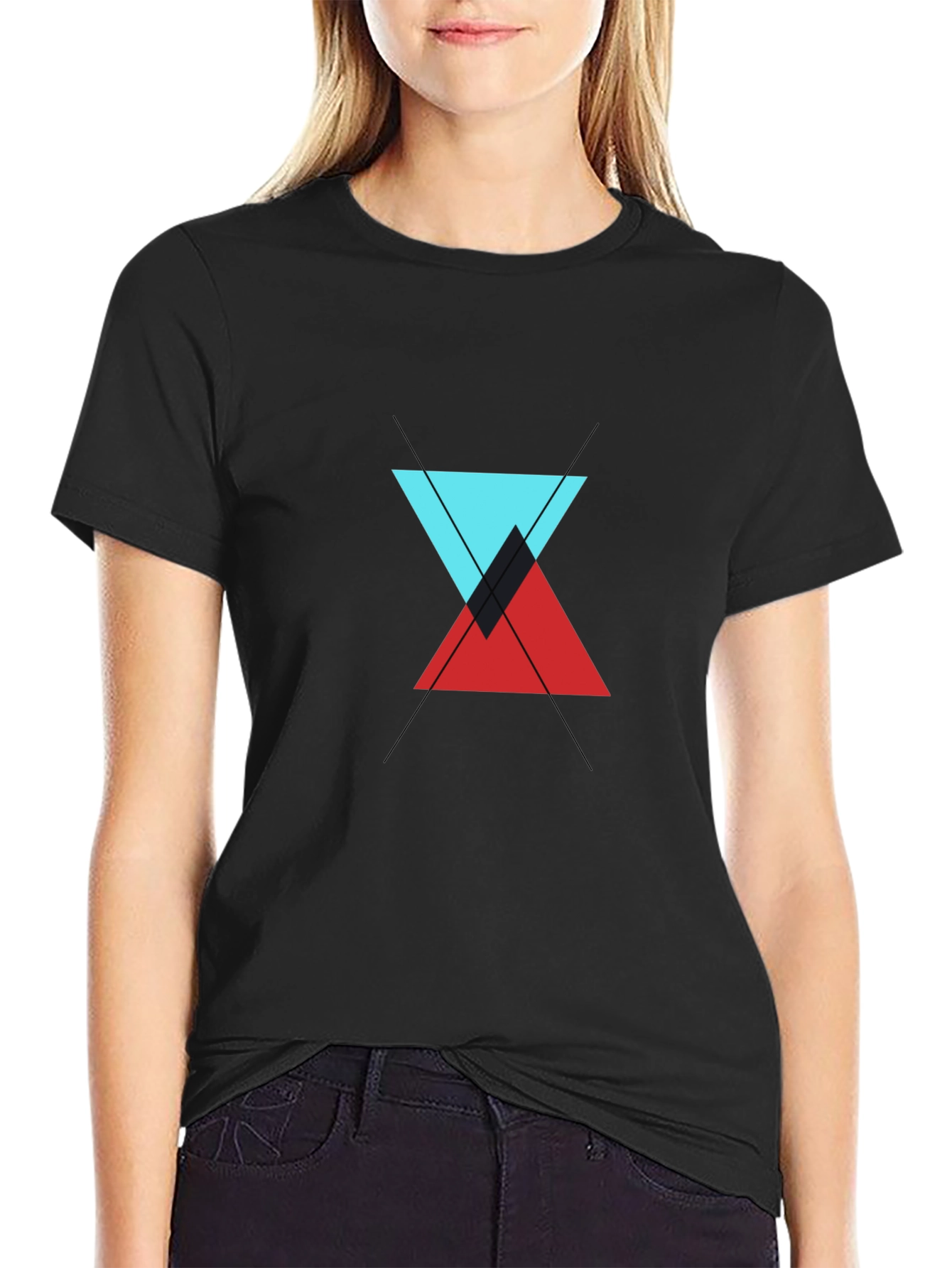 Geometric Triangle Graphic Tee - Modern Style