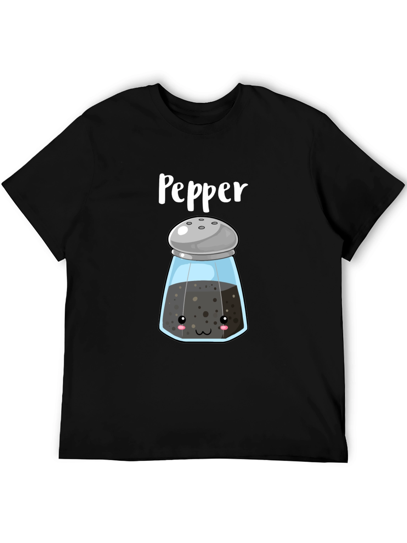 Kawaii Pepper Shaker Black T-Shirt