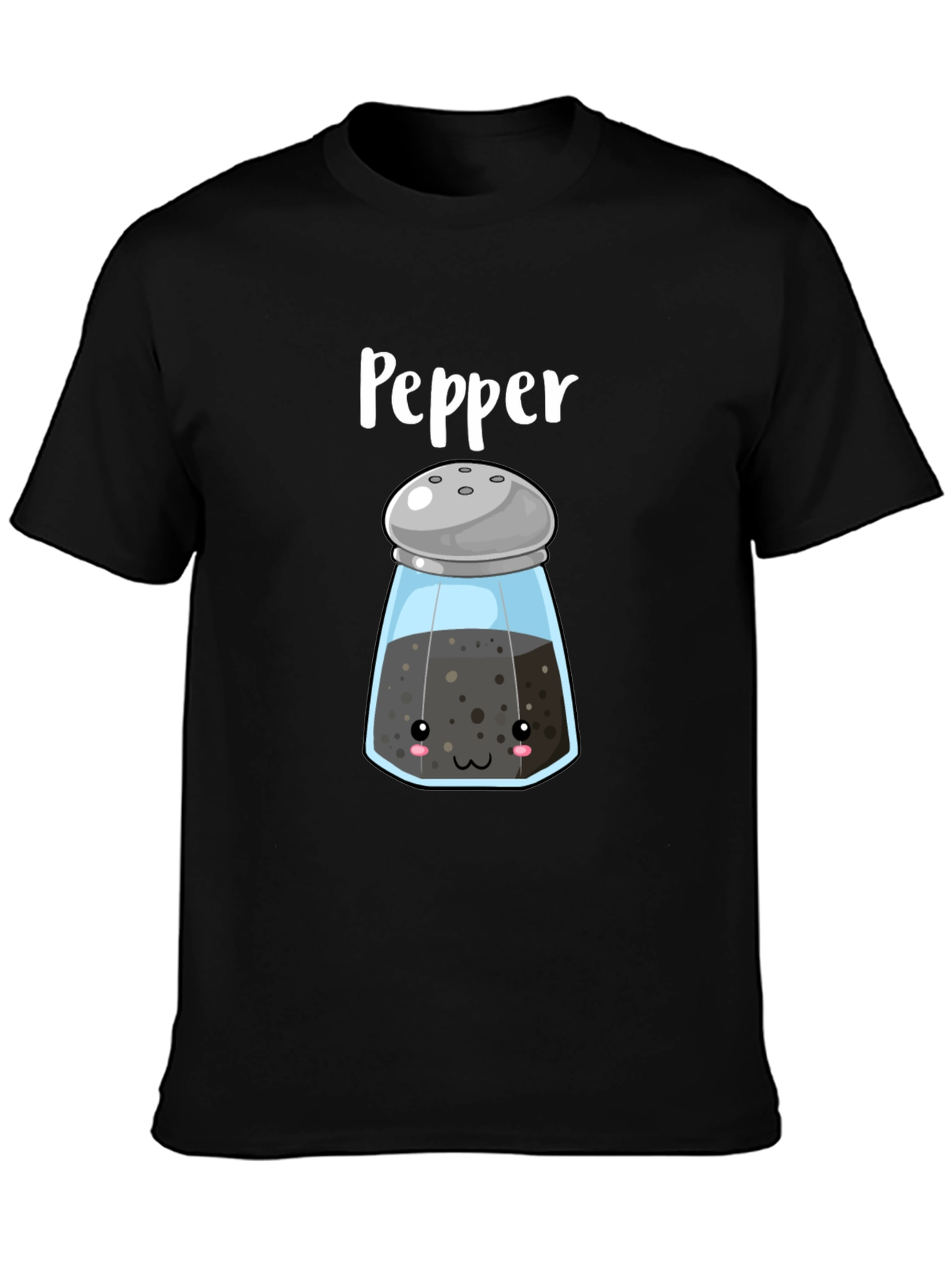 Kawaii Pepper Shaker Black T-Shirt