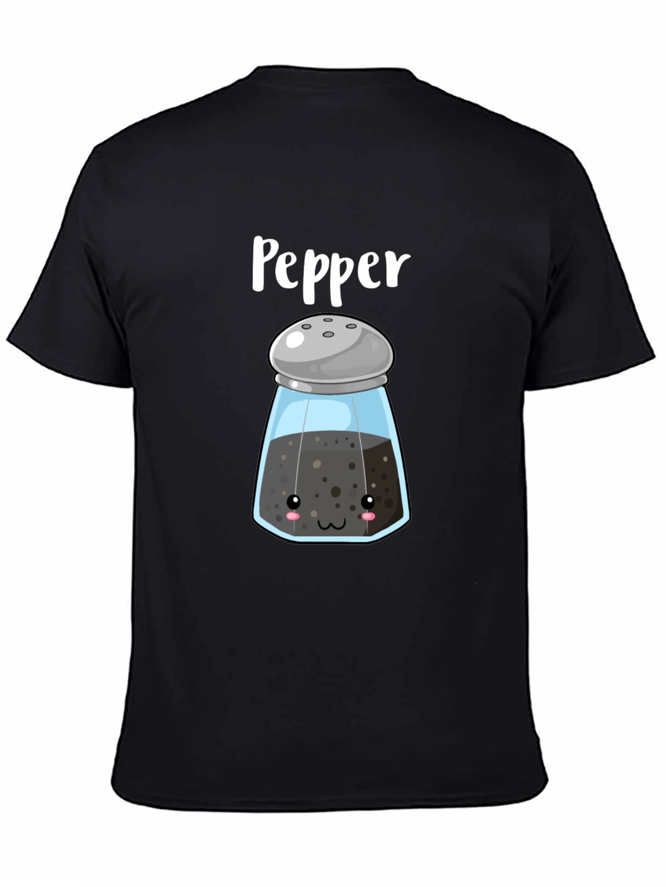 Kawaii Pepper Shaker Black T-Shirt