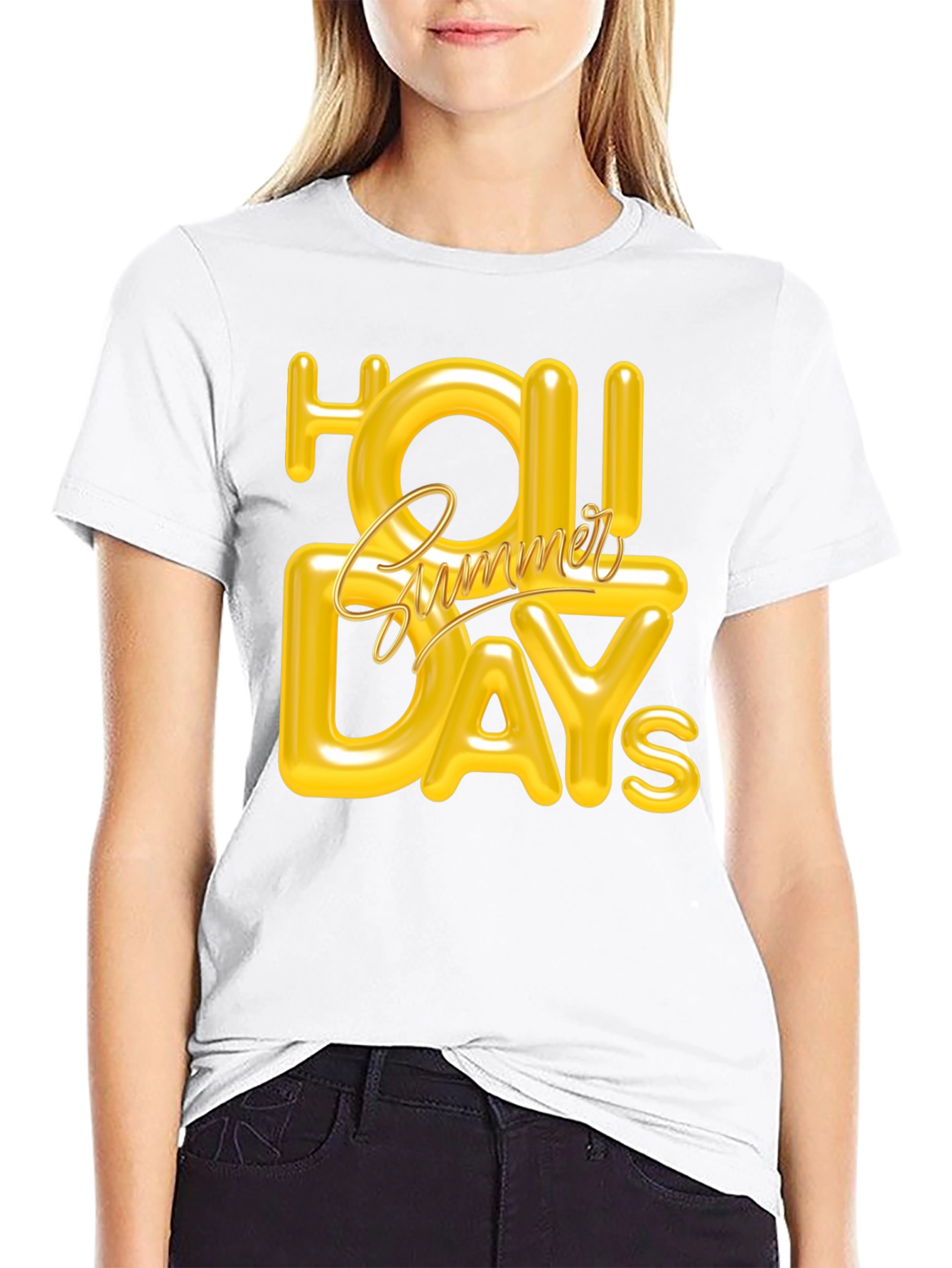 Summer Holiday Graphic Tee - Black