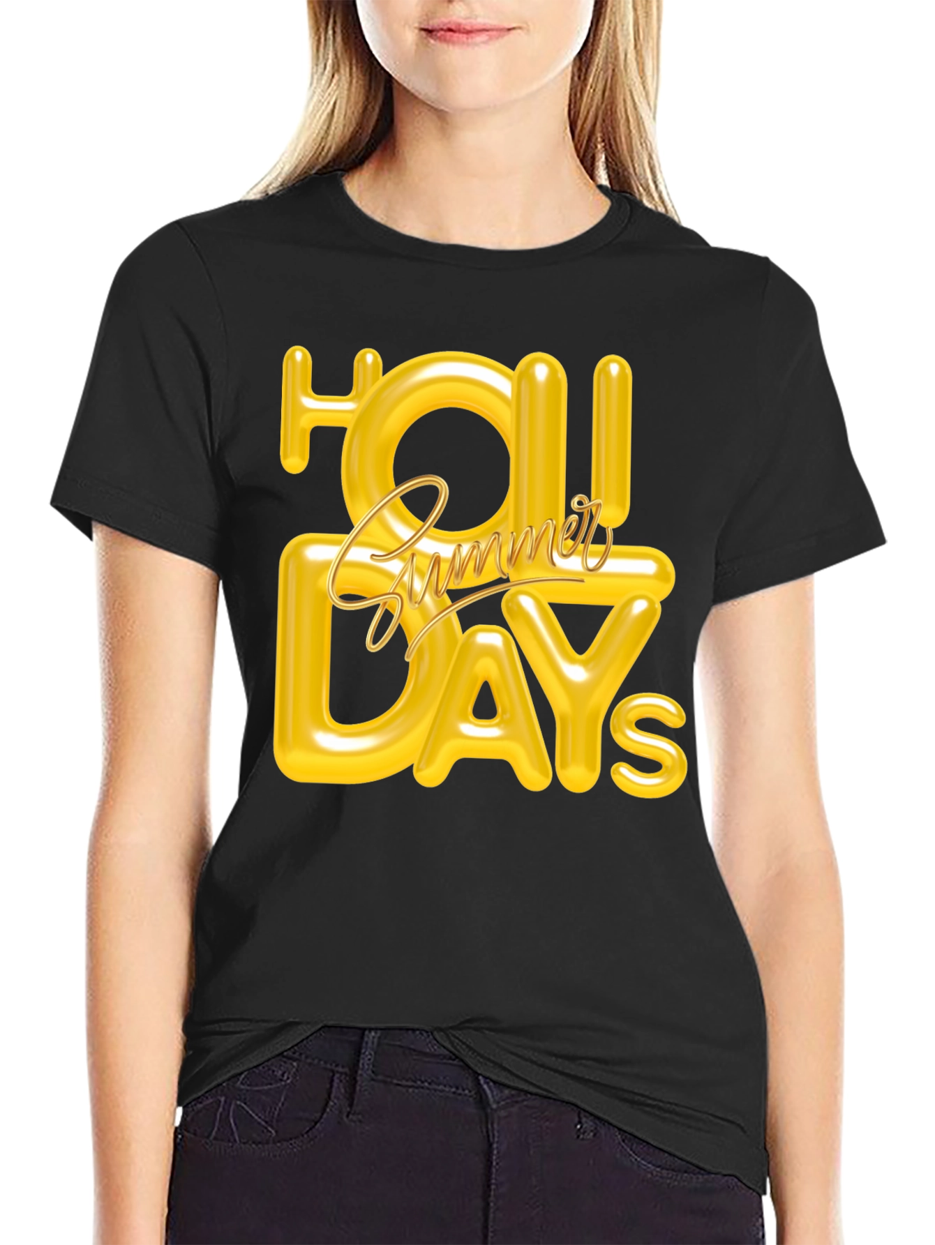 Summer Holiday Graphic Tee - Black
