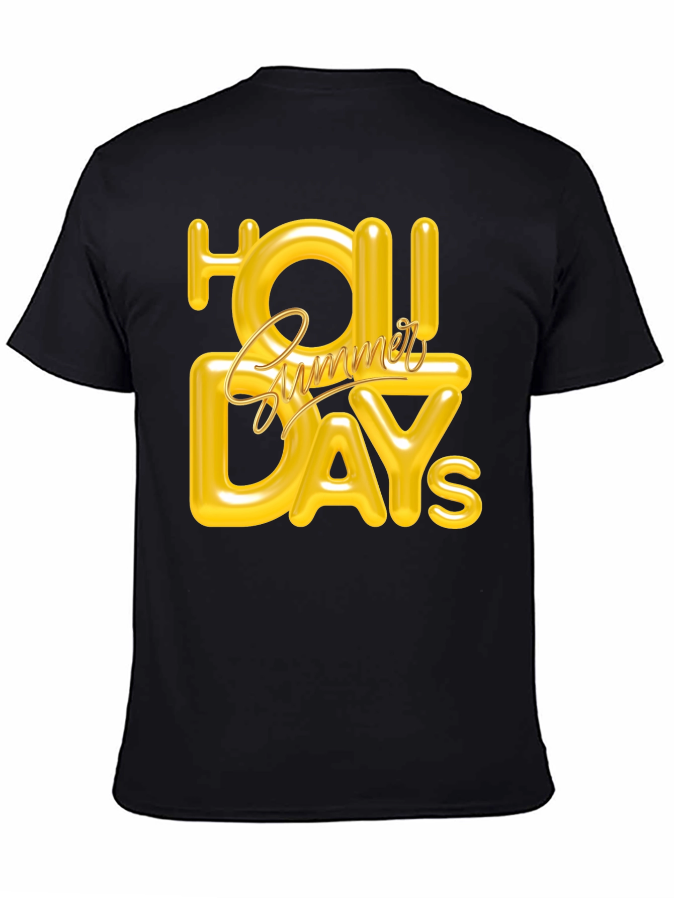 Summer Holiday Graphic Tee - Black