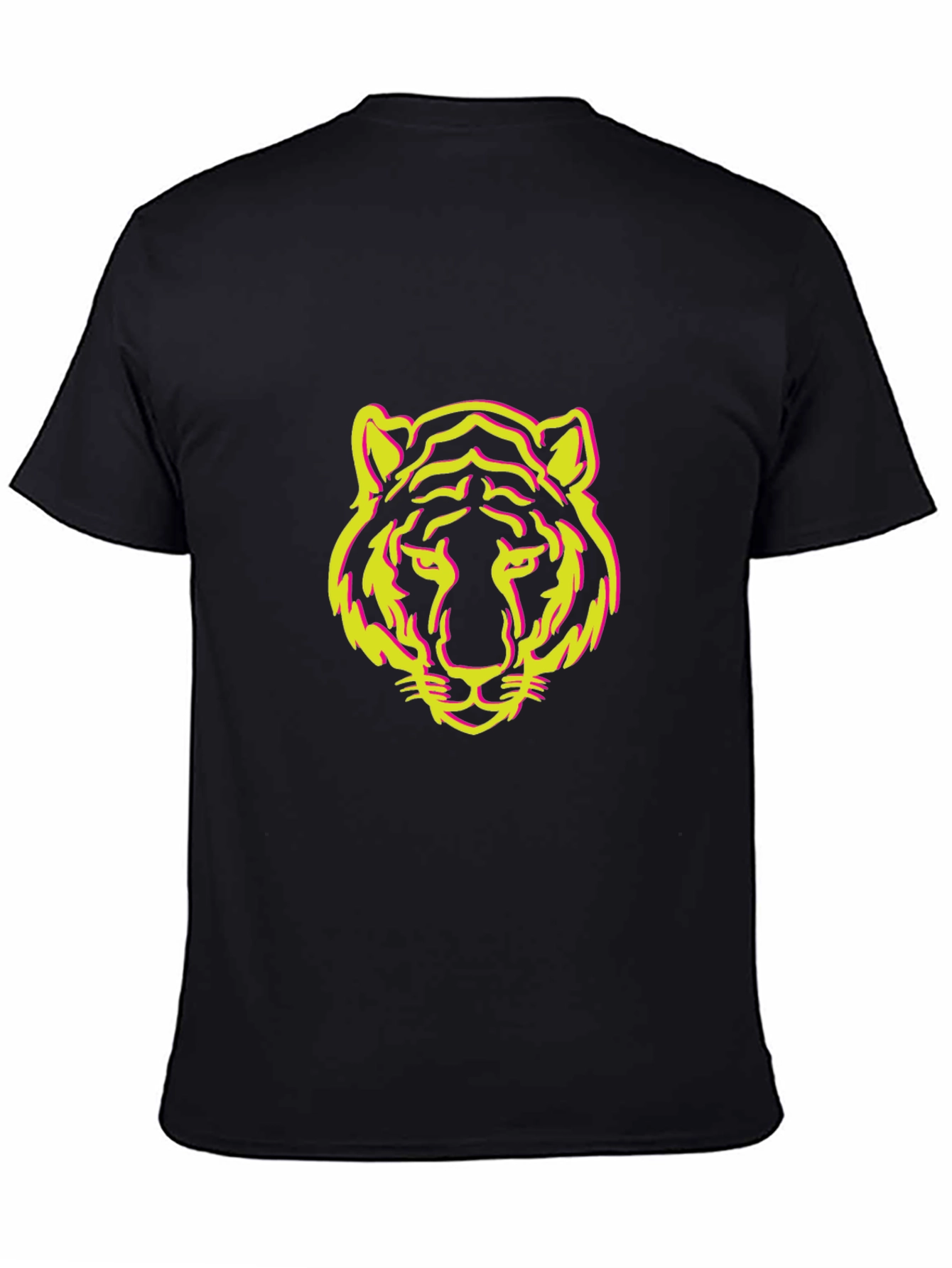 Black T-Shirt with Tiger Face Design