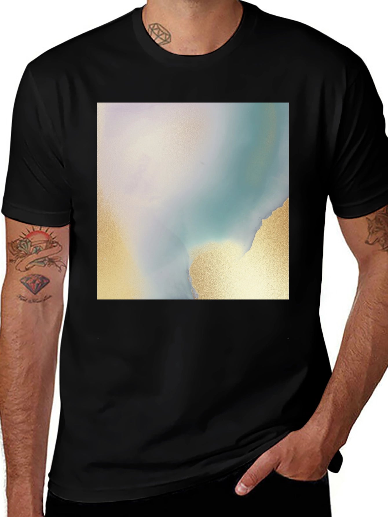 Abstract Art Tee - Soft Black Cotton Blend