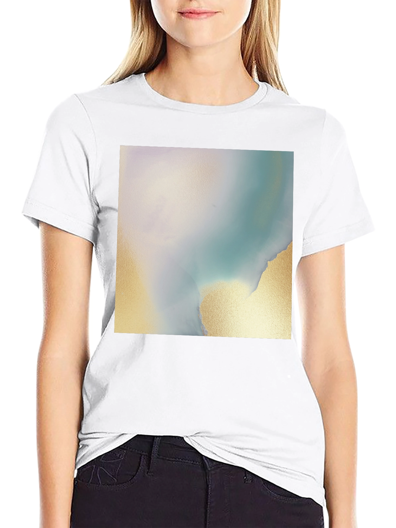 Abstract Art Tee - Soft Black Cotton Blend