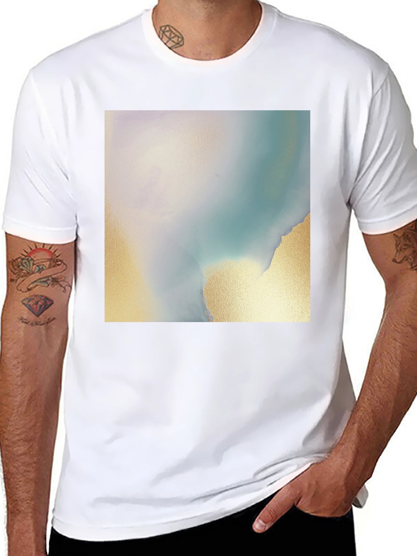Abstract Art Tee - Soft Black Cotton Blend