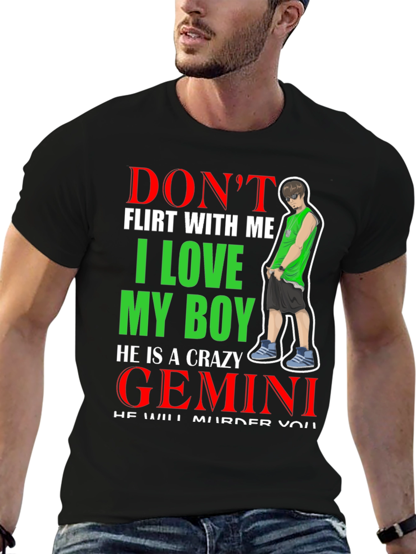 Dont Flirt With Me Gemini Boy T-Shirt