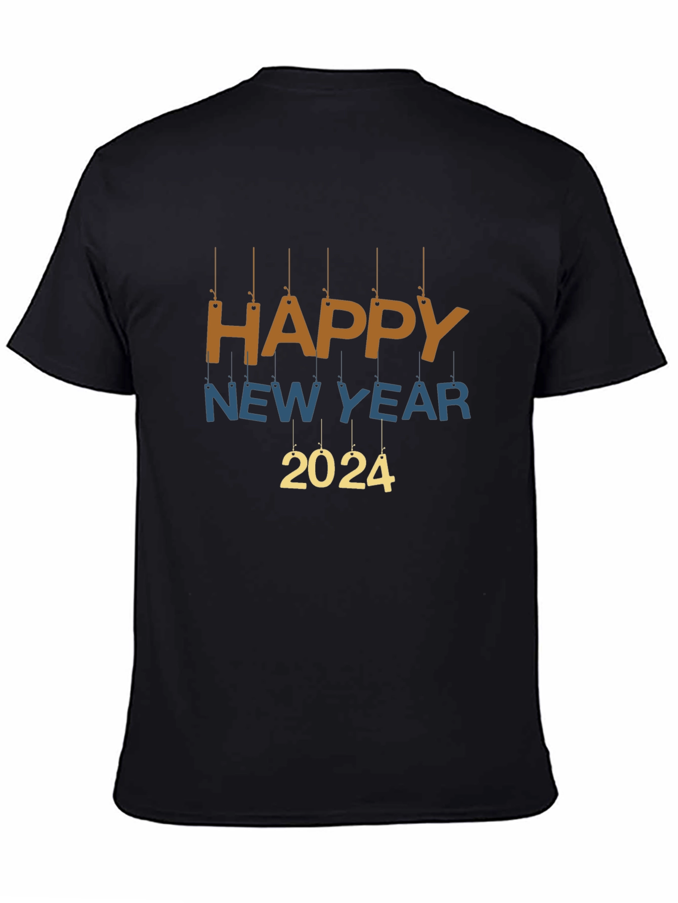 Happy New Year 2024 Graphic Black T-Shirt