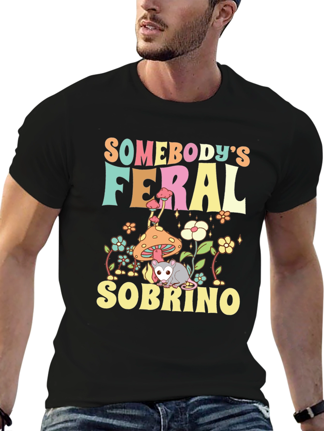 Feral Sobrino Graphic Tee - Unique Possum Design