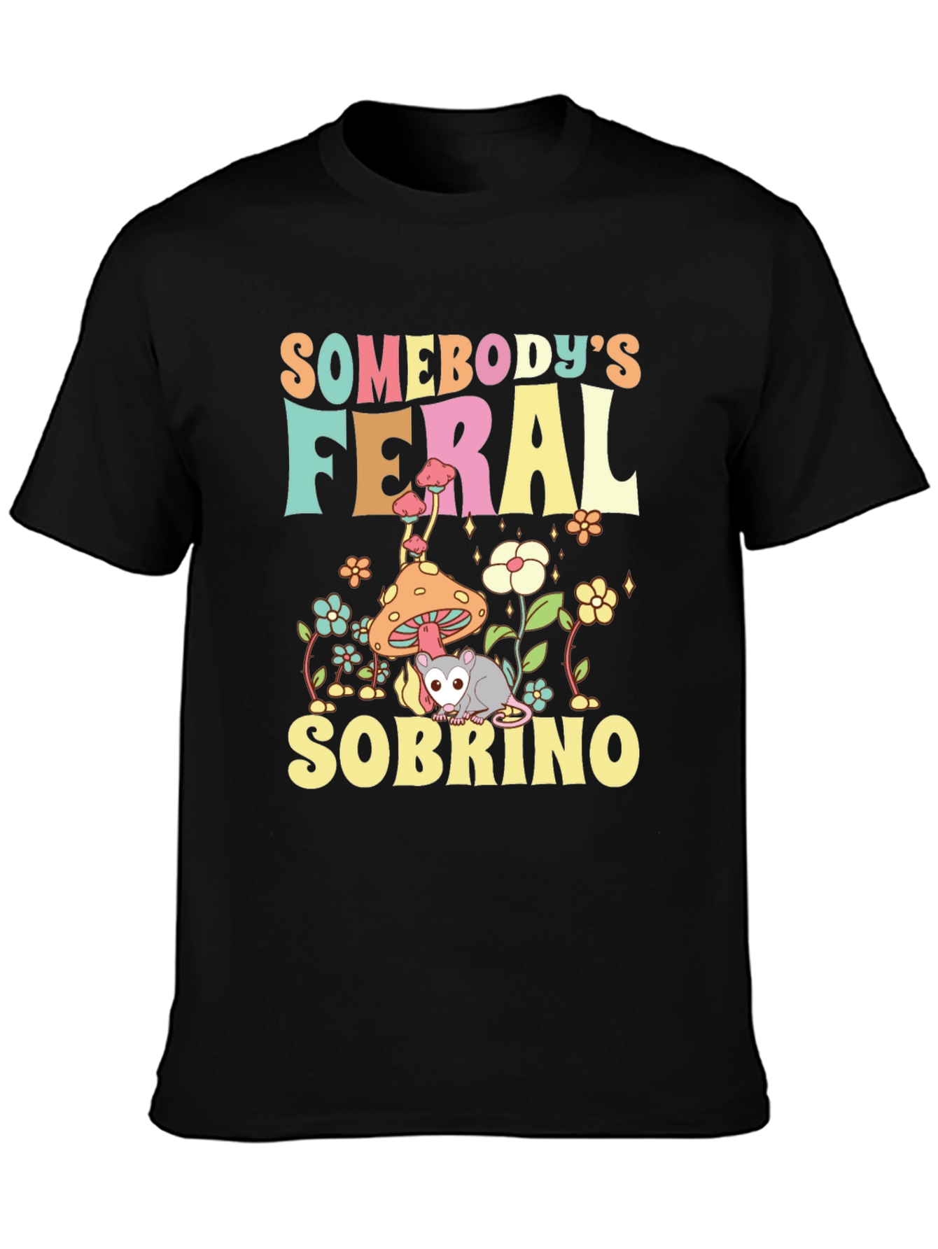 Feral Sobrino Graphic Tee - Unique Possum Design