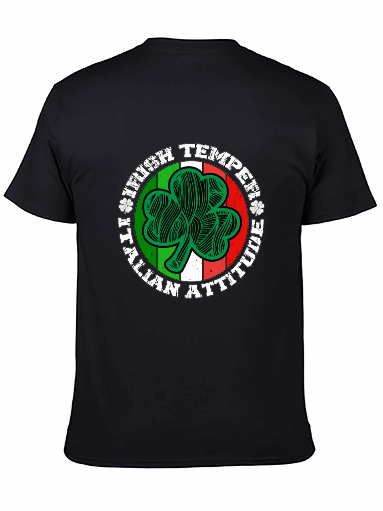 Irish Temper Italian Attitude Black T-Shirt