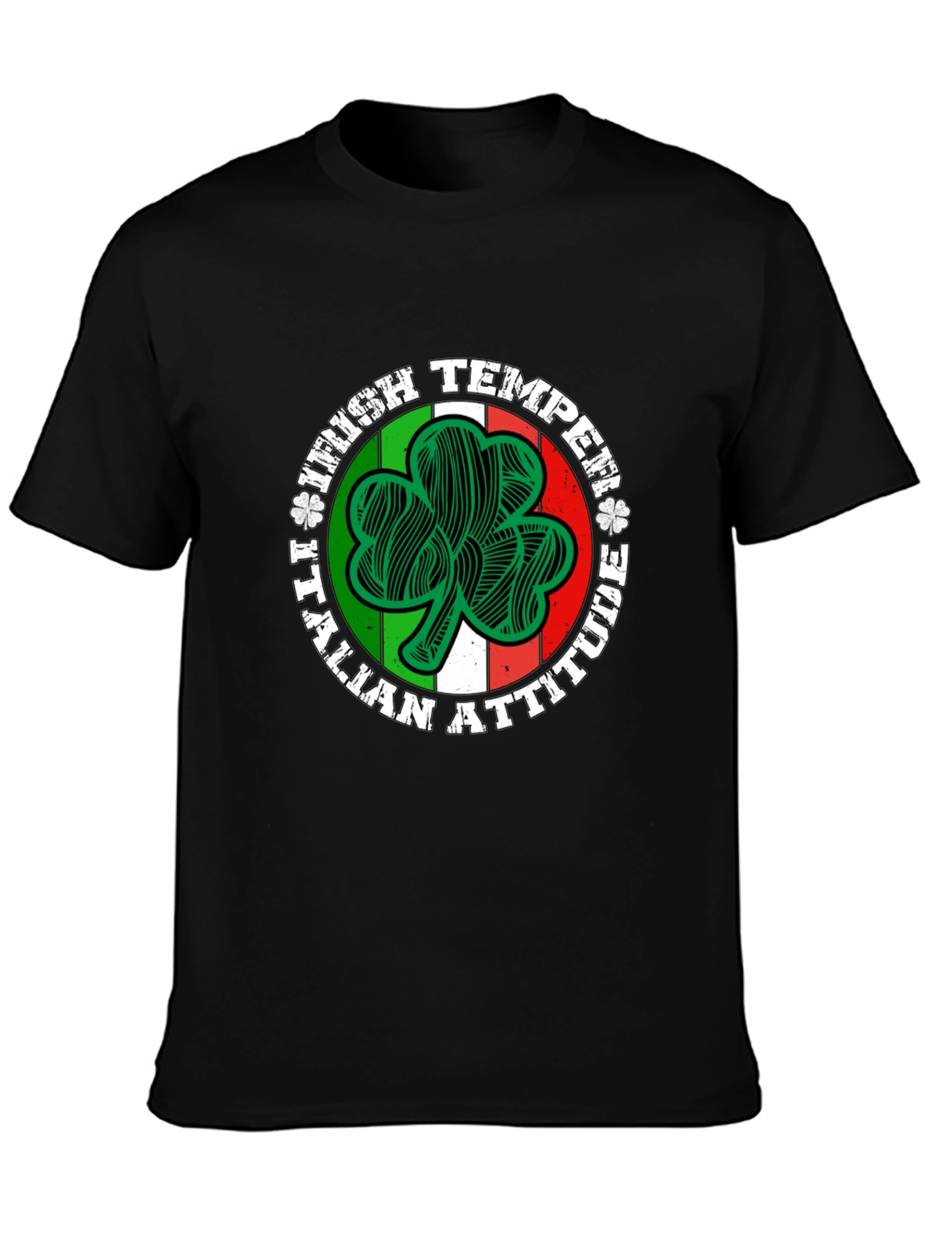 Irish Temper Italian Attitude Black T-Shirt