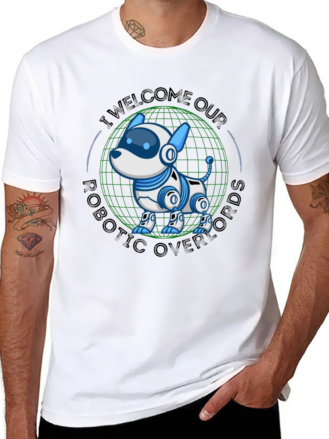 Robotic Dog Overlords T-Shirt - Geeky Sci-Fi Tee