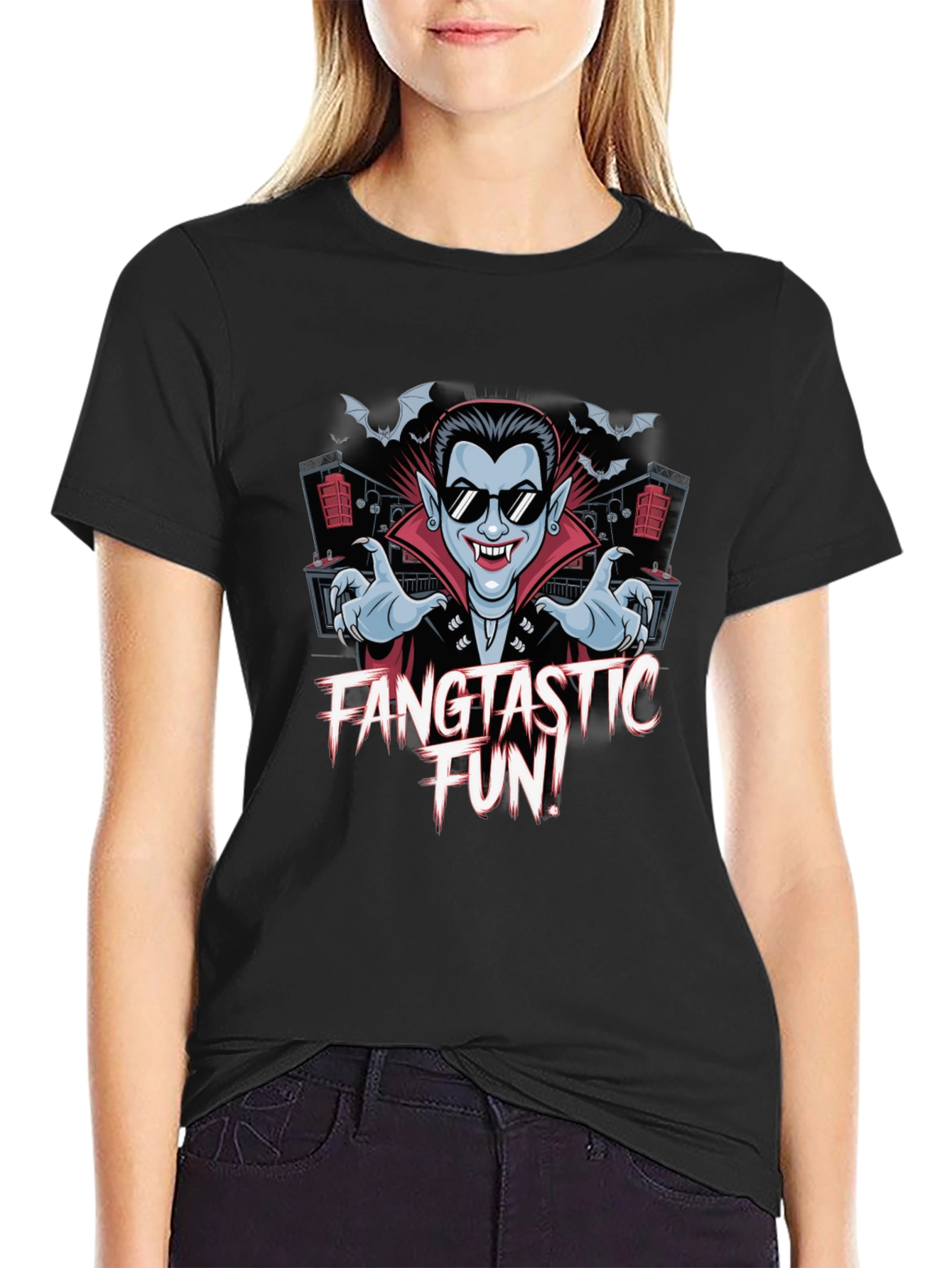 Fangtastic Fun Dracula T-Shirt - Spooky Party Wear