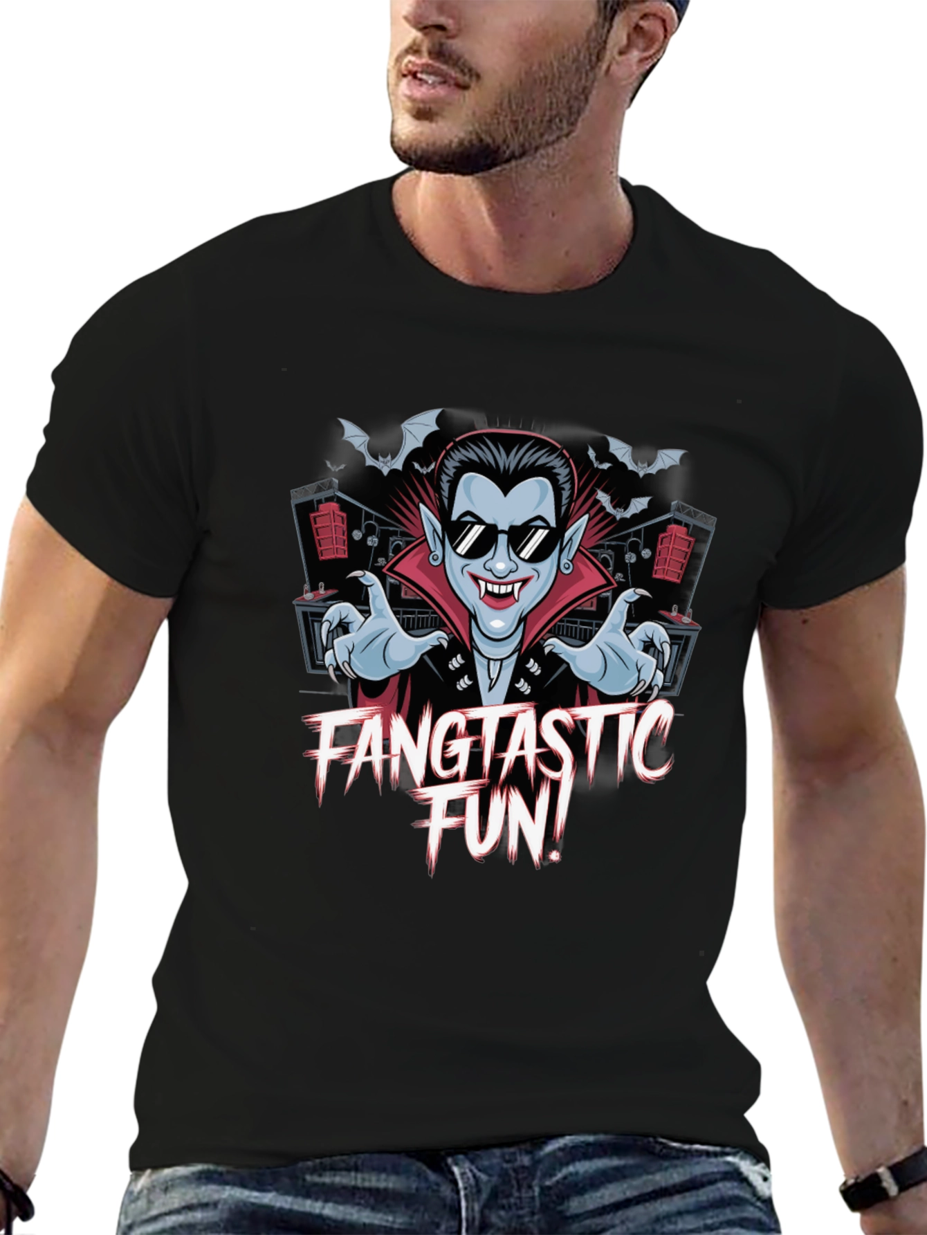Fangtastic Fun Dracula T-Shirt - Spooky Party Wear
