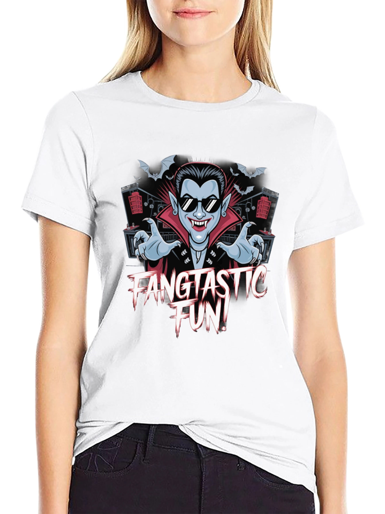 Fangtastic Fun Dracula T-Shirt - Spooky Party Wear