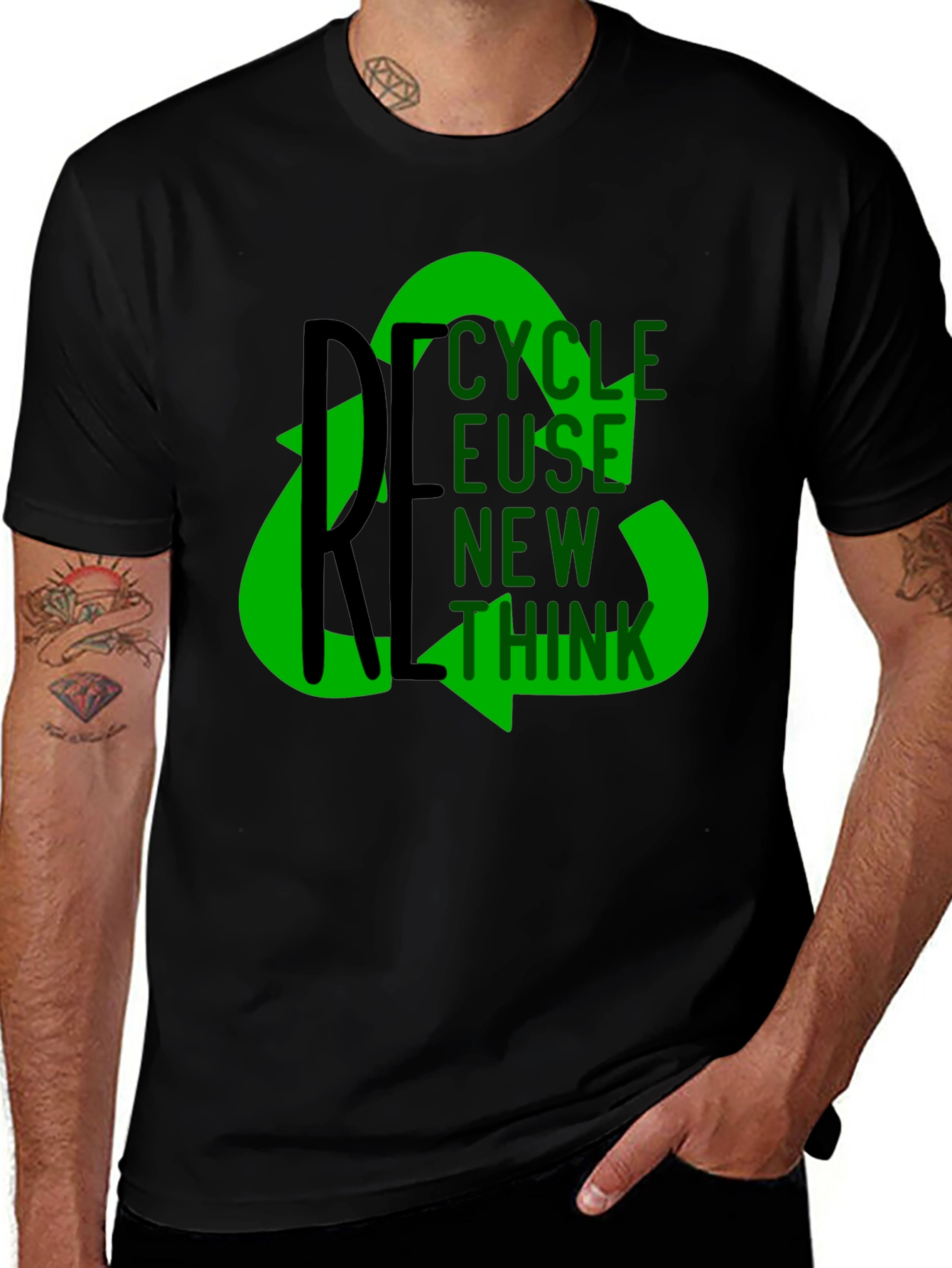 Eco-Friendly Graphic Tee: Recycle Reuse Rethink