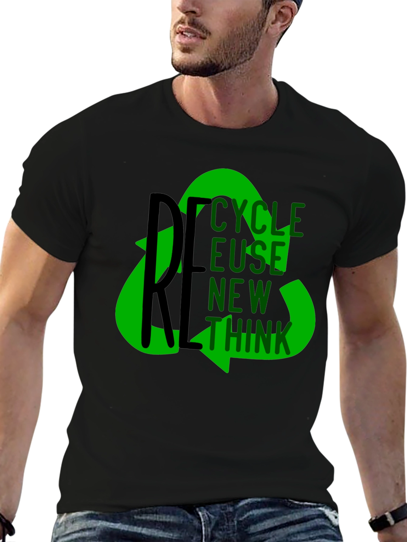 Eco-Friendly Graphic Tee: Recycle Reuse Rethink