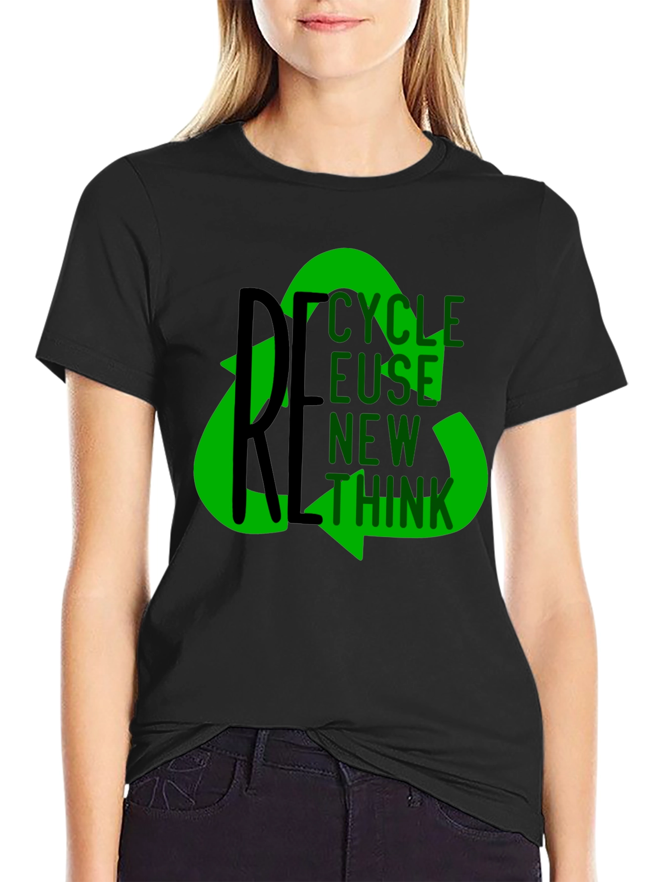 Eco-Friendly Graphic Tee: Recycle Reuse Rethink